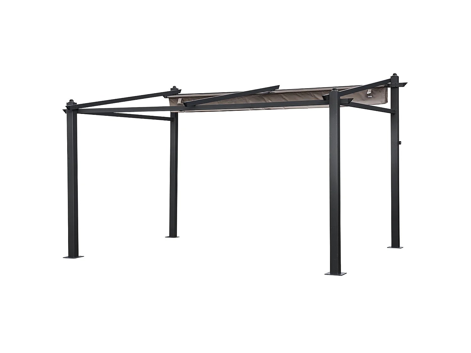 Pergola voor wandmontage 3 × 4m FRÉJUS taupe - aluminium structuur