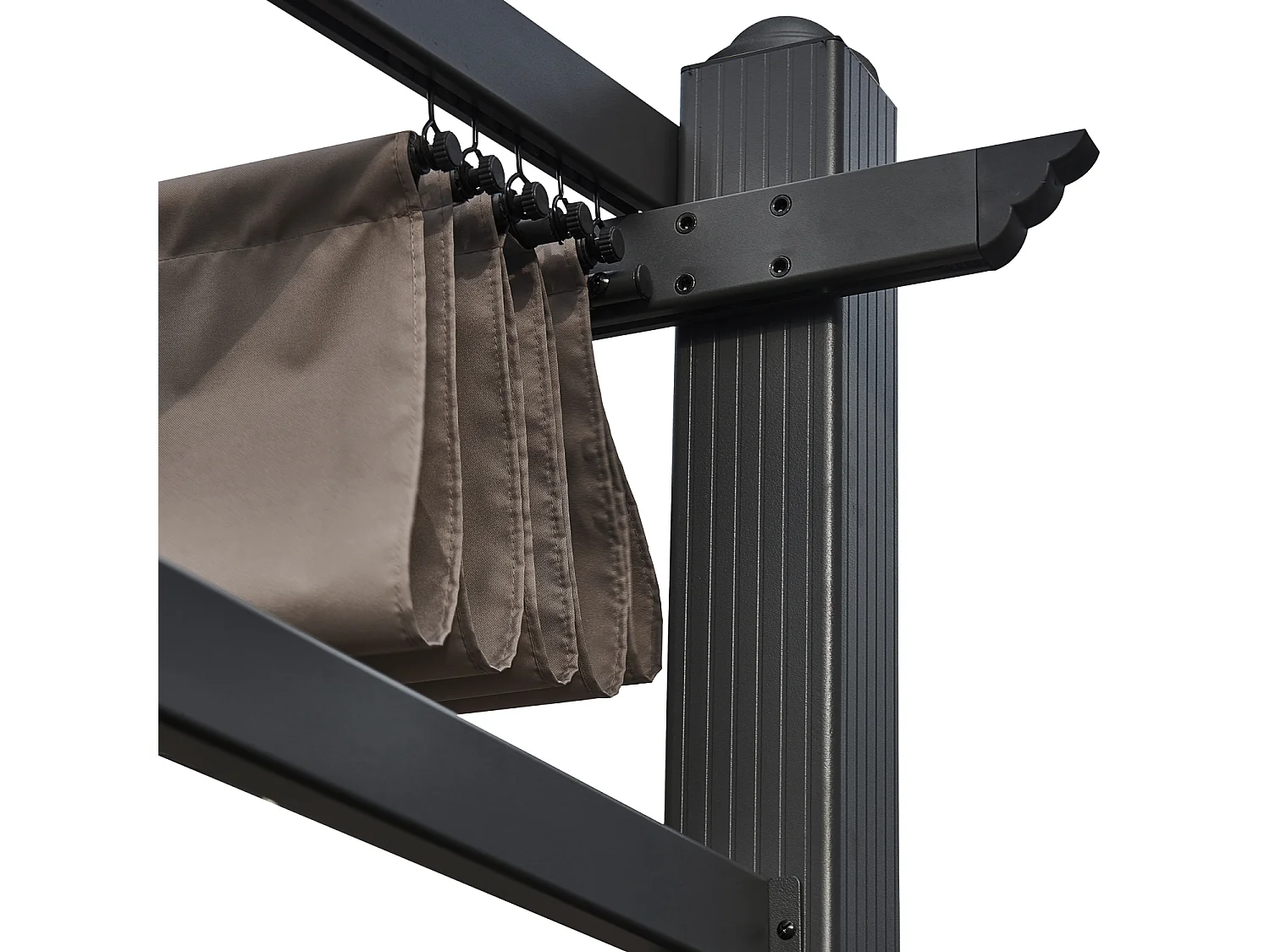 Pergola voor wandmontage 3 × 4m FRÉJUS taupe - aluminium structuur