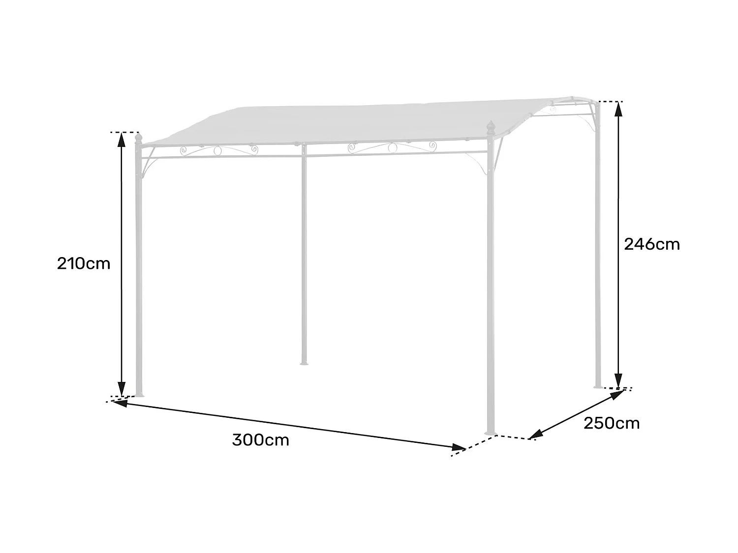 Pergola murale 3 × 2,5m NICE taupe - HAPPY GARDEN