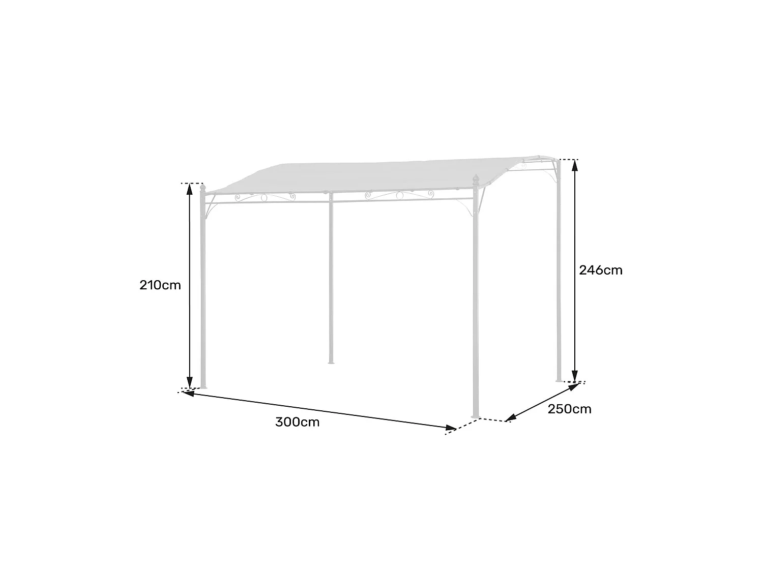 Pergola murale 3 × 2,5m NICE taupe - HAPPY GARDEN