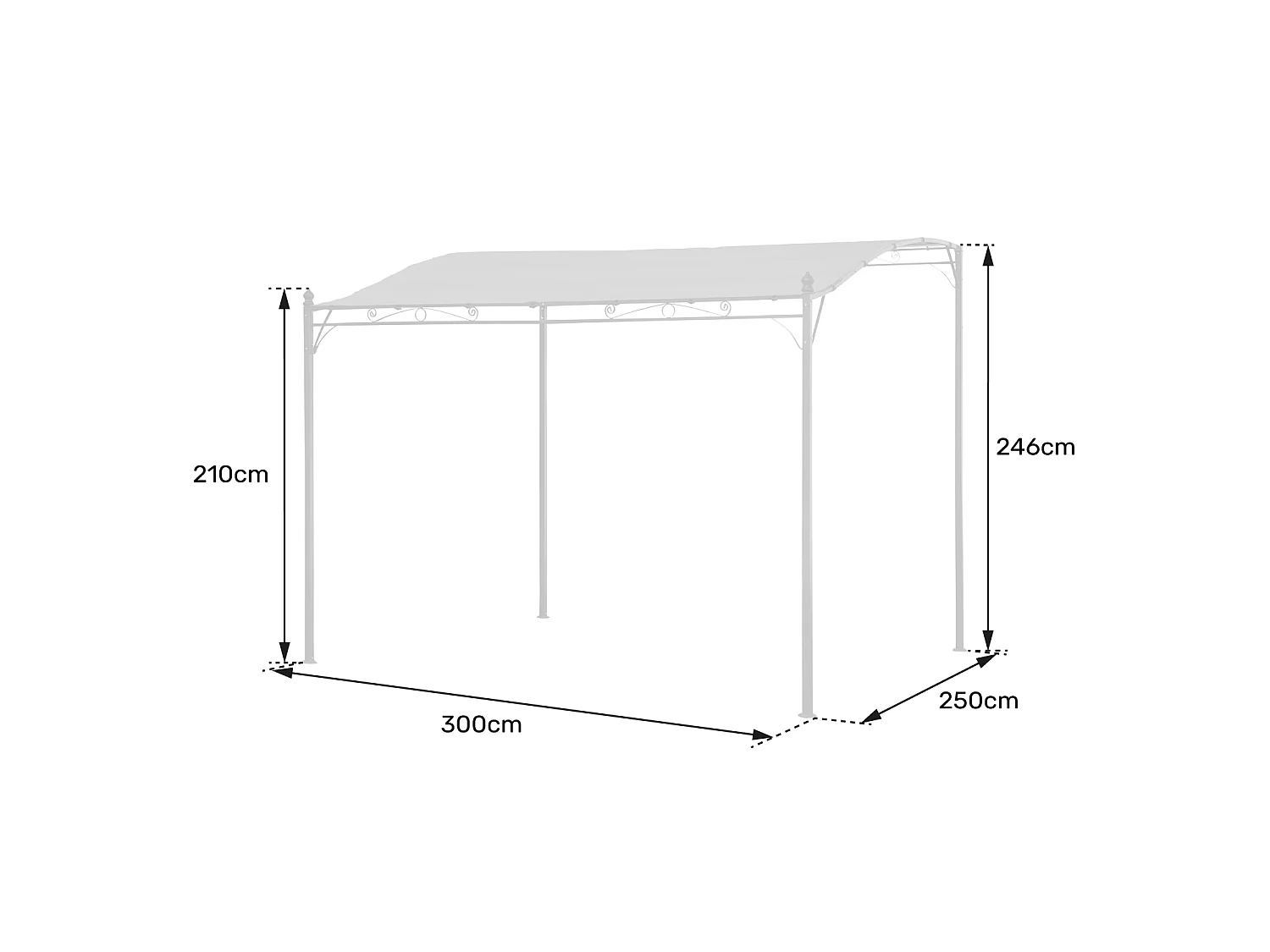 Pergola murale 3 × 2,5m NICE taupe - HAPPY GARDEN