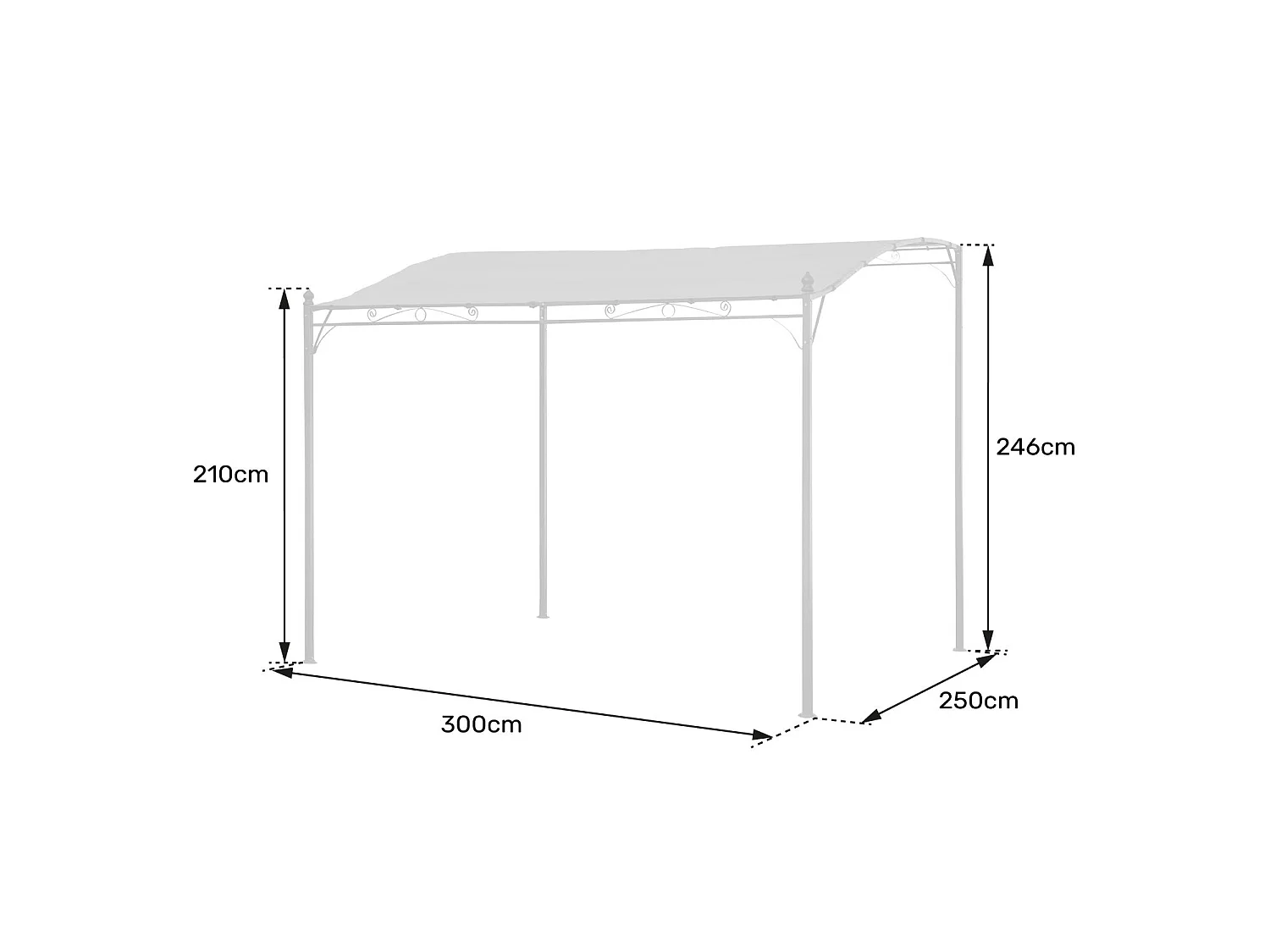 Pergola murale 3 × 2,5m NICE taupe - HAPPY GARDEN