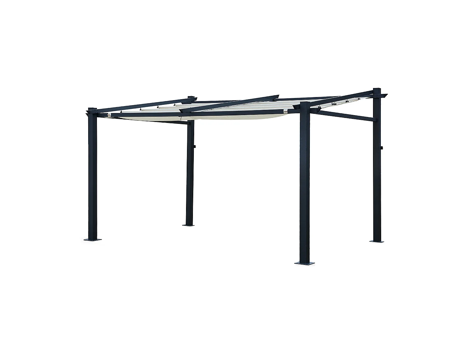 Pergola murale 3 × 4m FRÉJUS beige - structure aluminium - HAPPY GARDEN