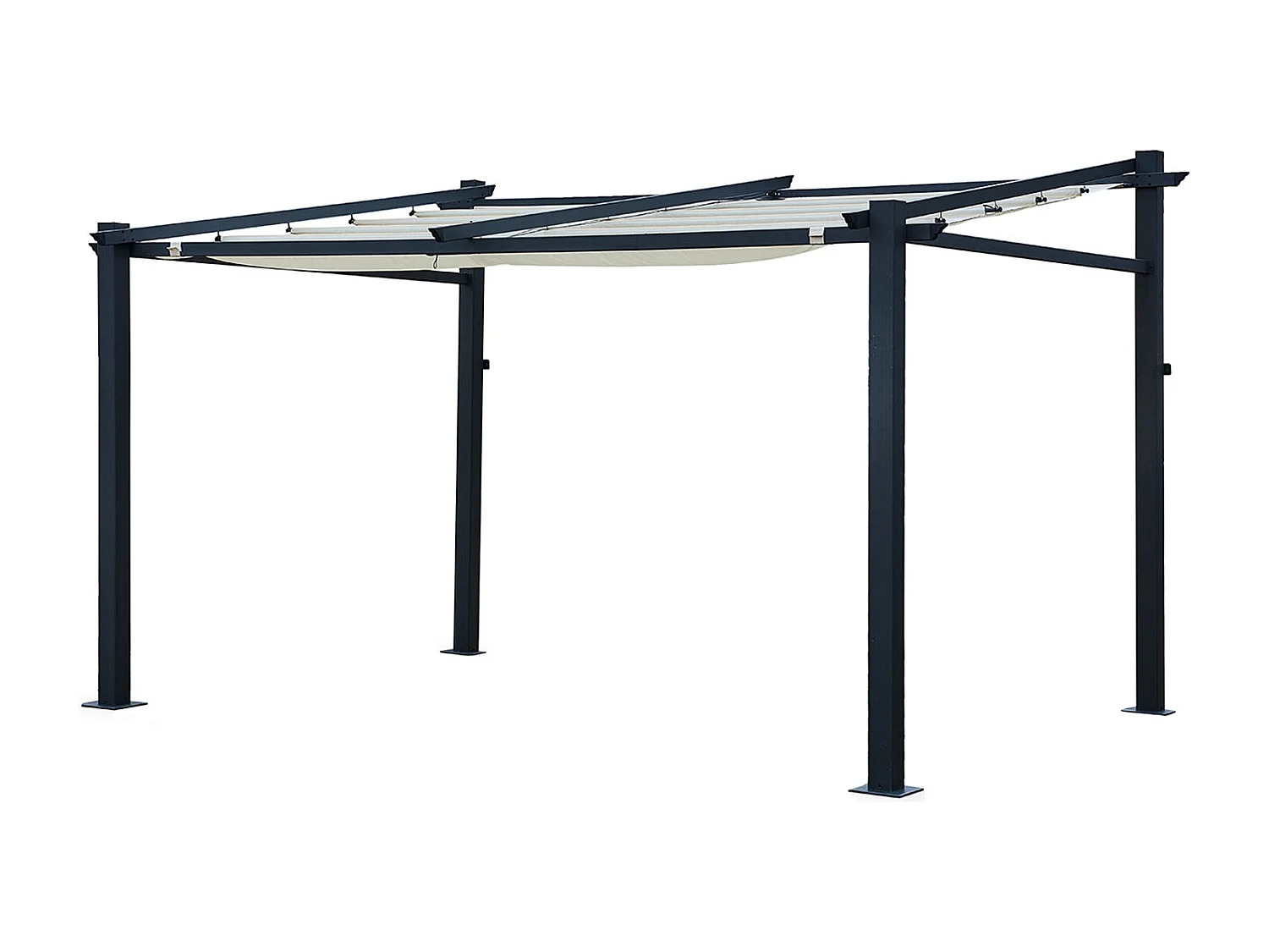 Wandpergola 3 × 4m FRÉJUS beige - Aluminiumstruktur