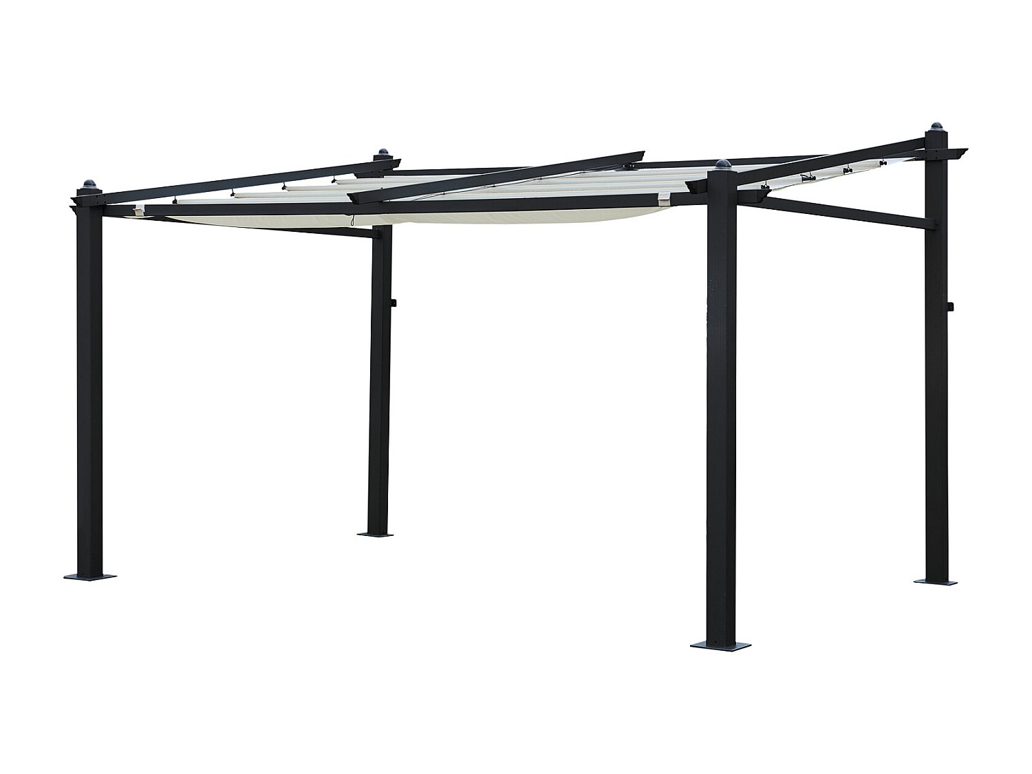 Pérgola mural 3 × 4m FRÉJUS beige estructura de aluminio