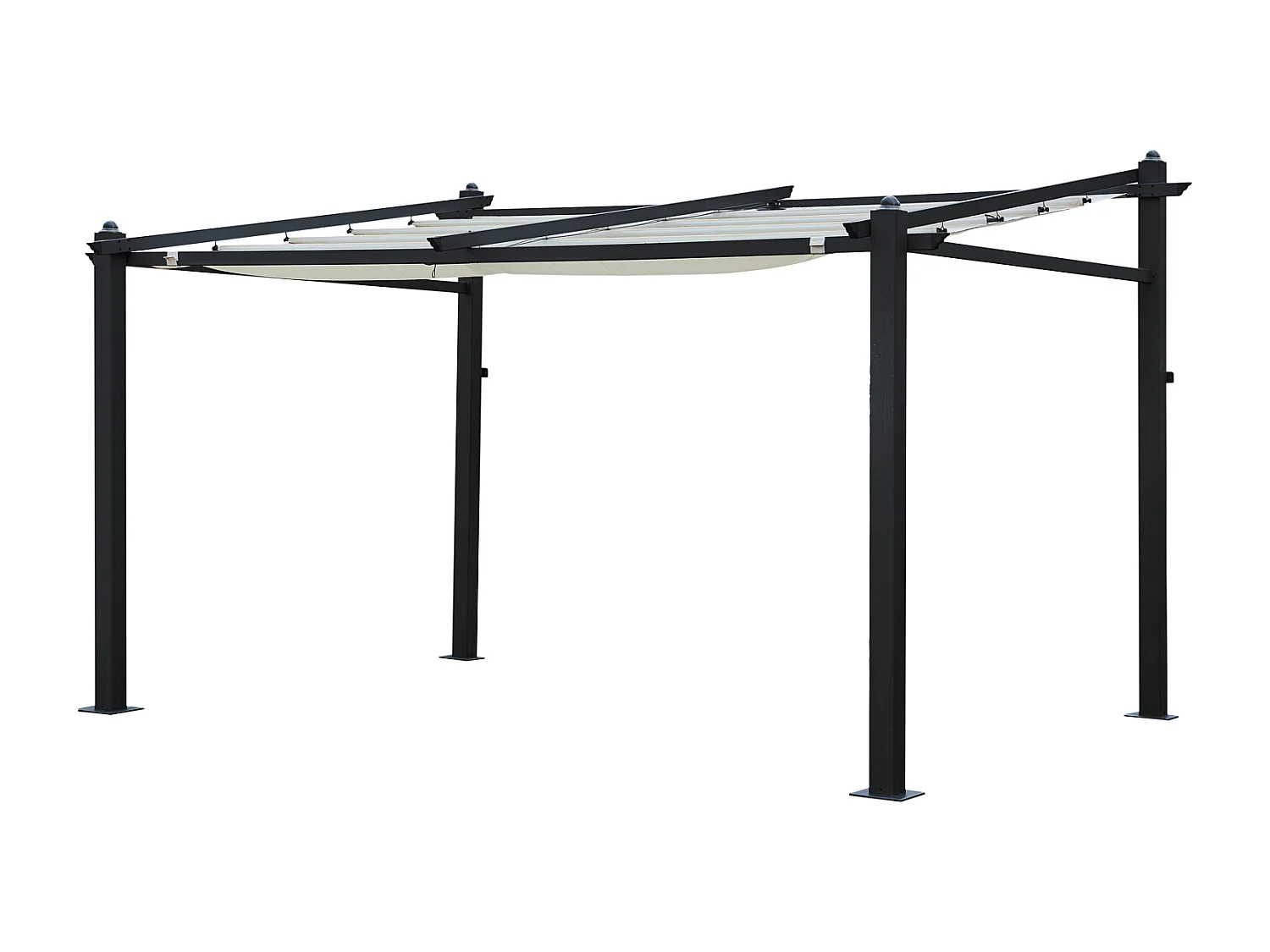Pergola voor wandmontage 3 × 4m FRÉJUS beige - aluminium structuur