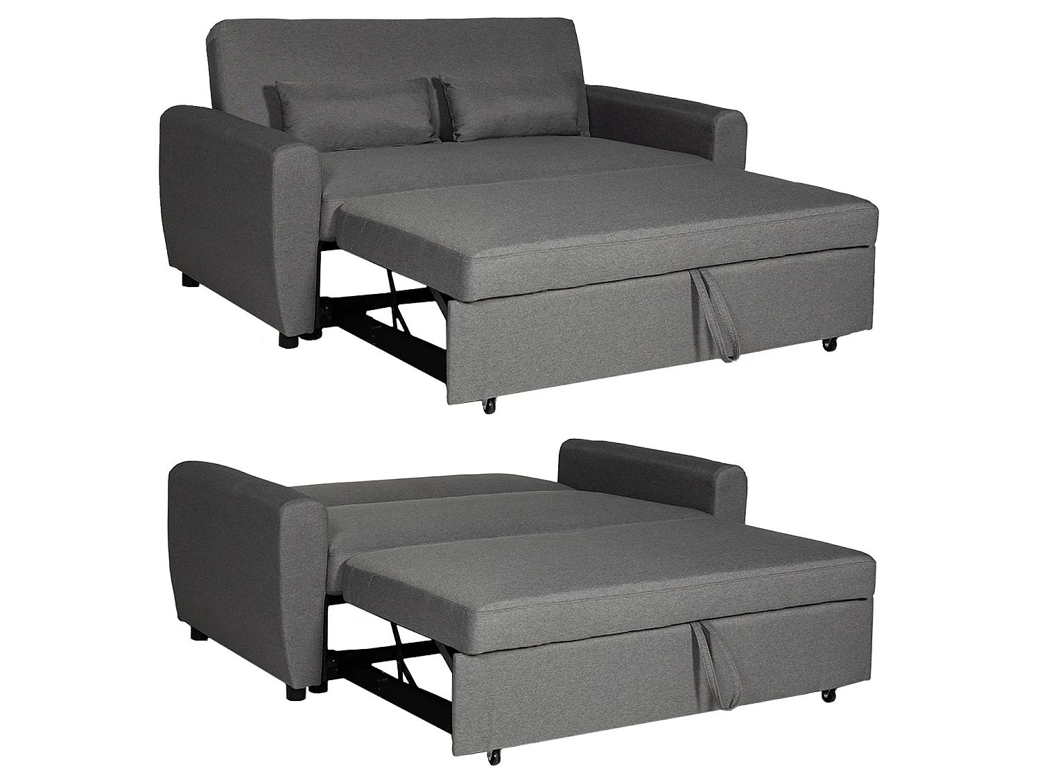 Canapé convertible MATT 2 places gris - HAPPY GARDEN