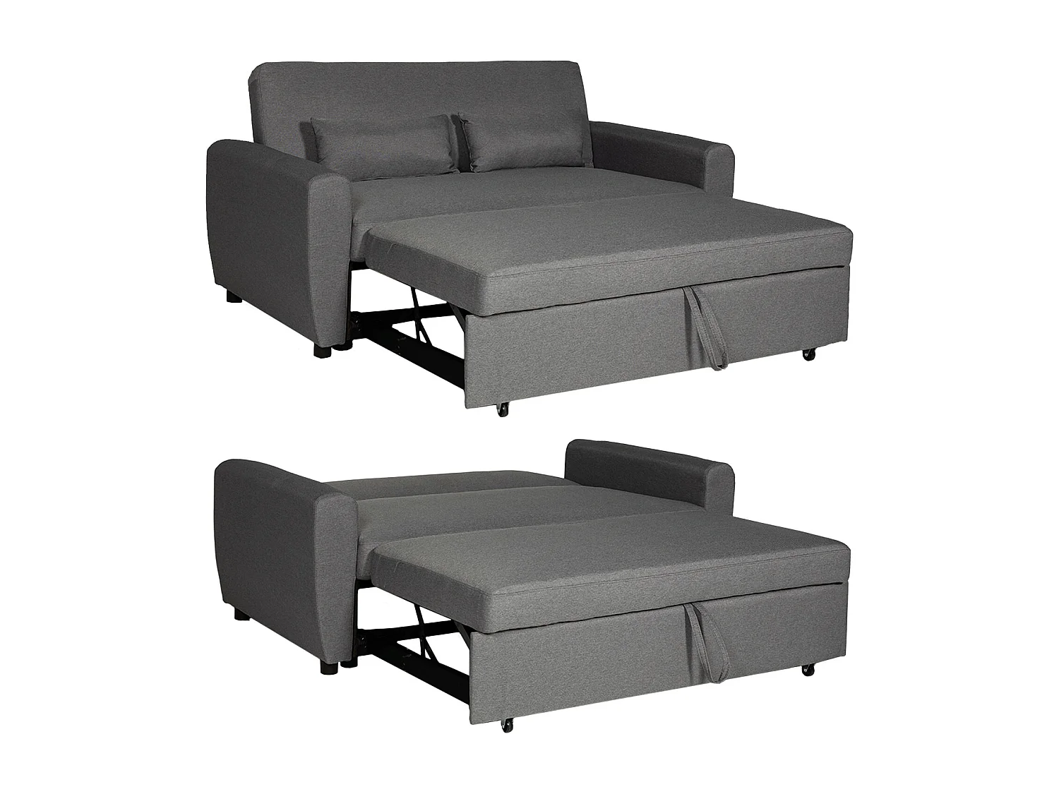 Sofá-cama cinzento MATT 2 lugares