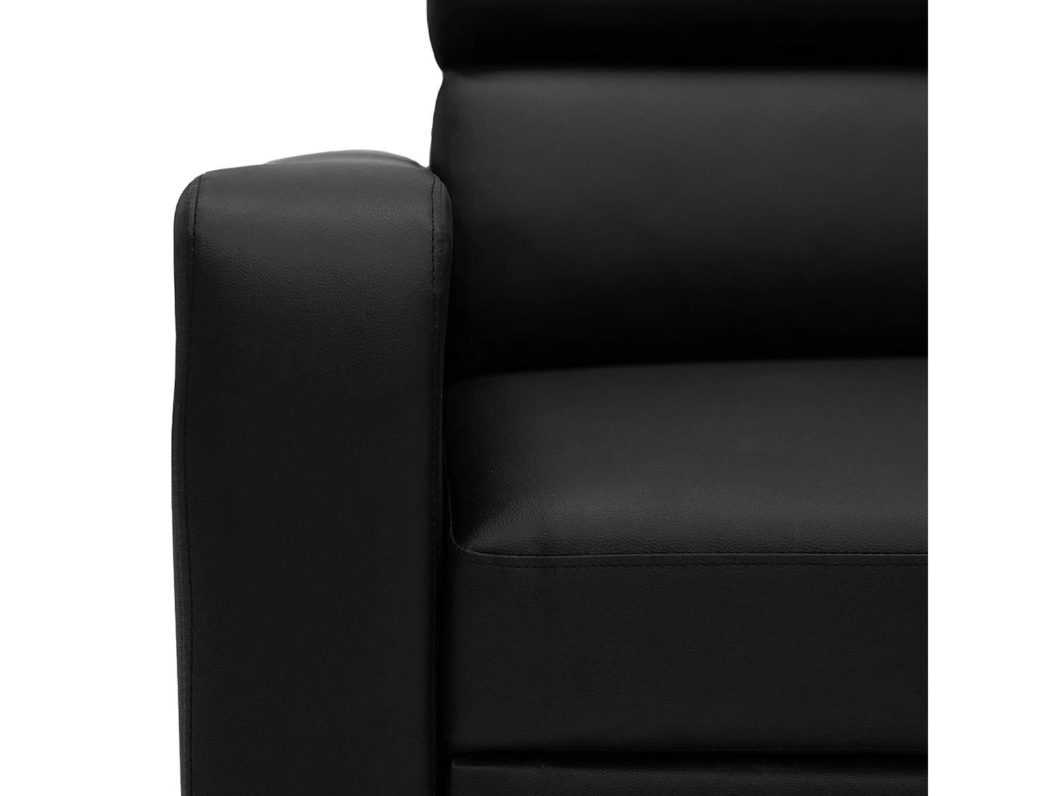 Canapé d'angle convertible WARREN 3 places simili noir - HAPPY GARDEN