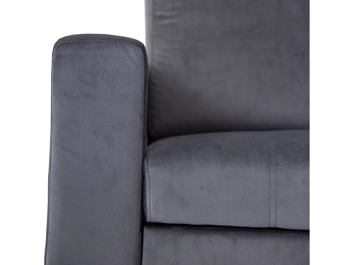 Canapé d'angle convertible JAMES 3 places en velours gris - HAPPY GARDEN