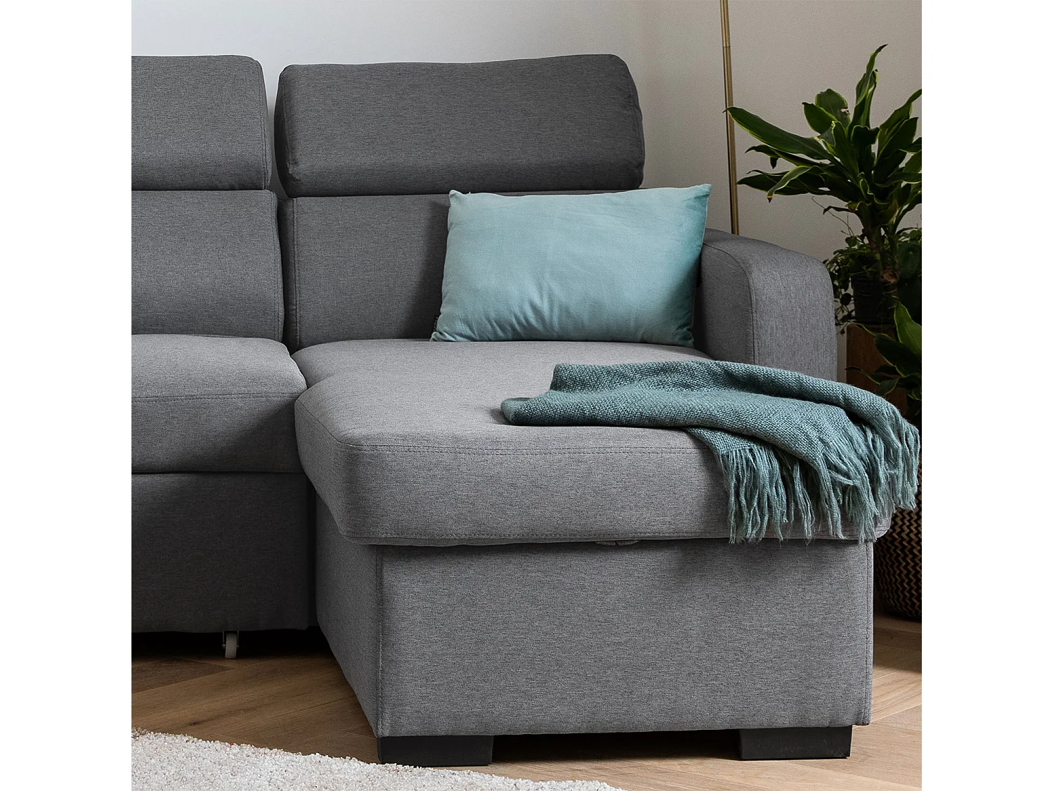 Divano trasformabile WARREN 3 posti grigio