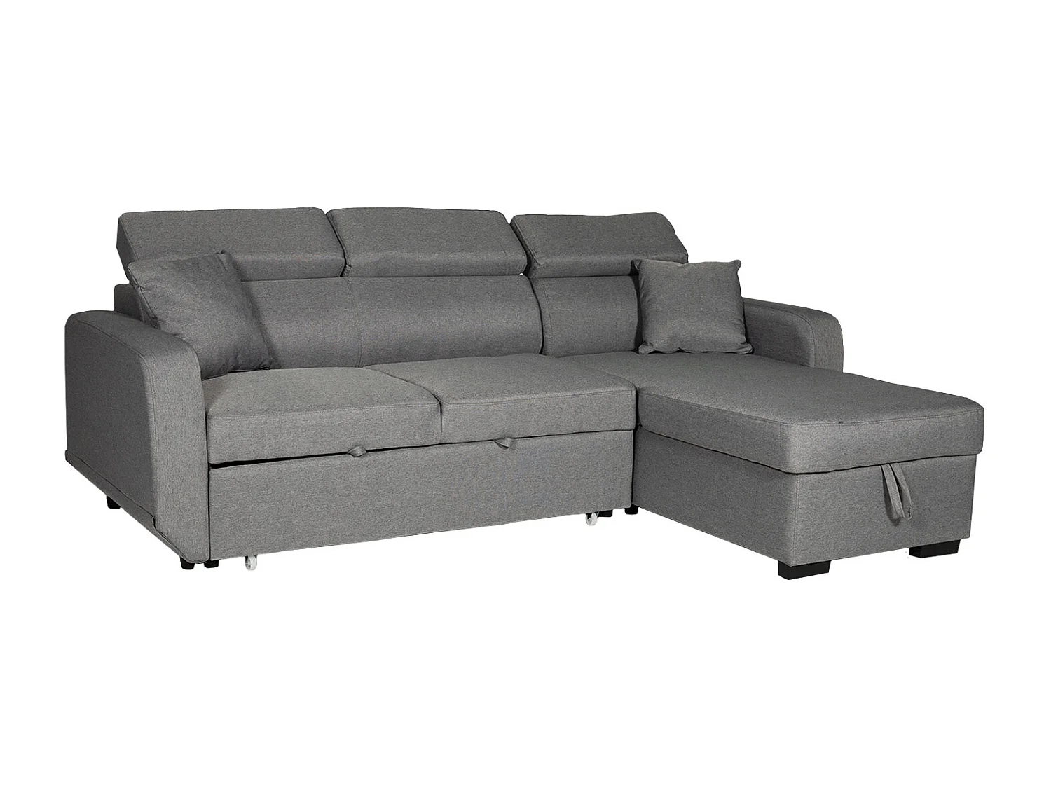 Ausziehbares Ecksofa WARREN 3-Sitzer grau