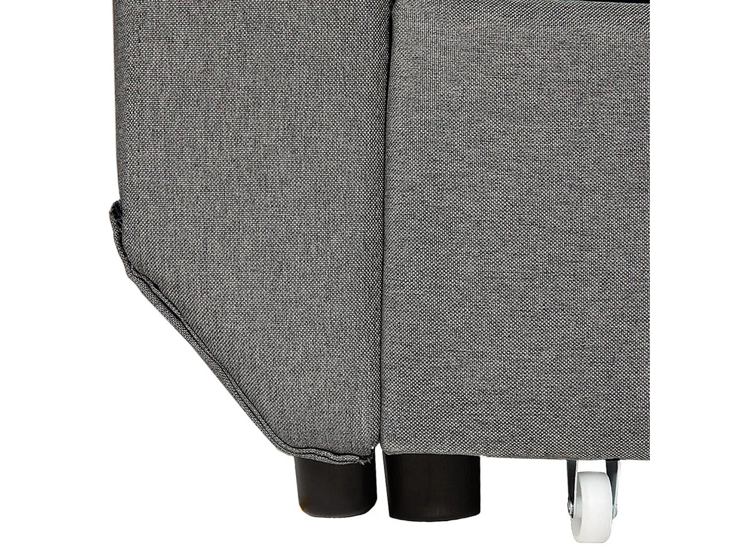 Canapé d'angle convertible WARREN 3 places gris avec méridienne réversible et coffre de rangement