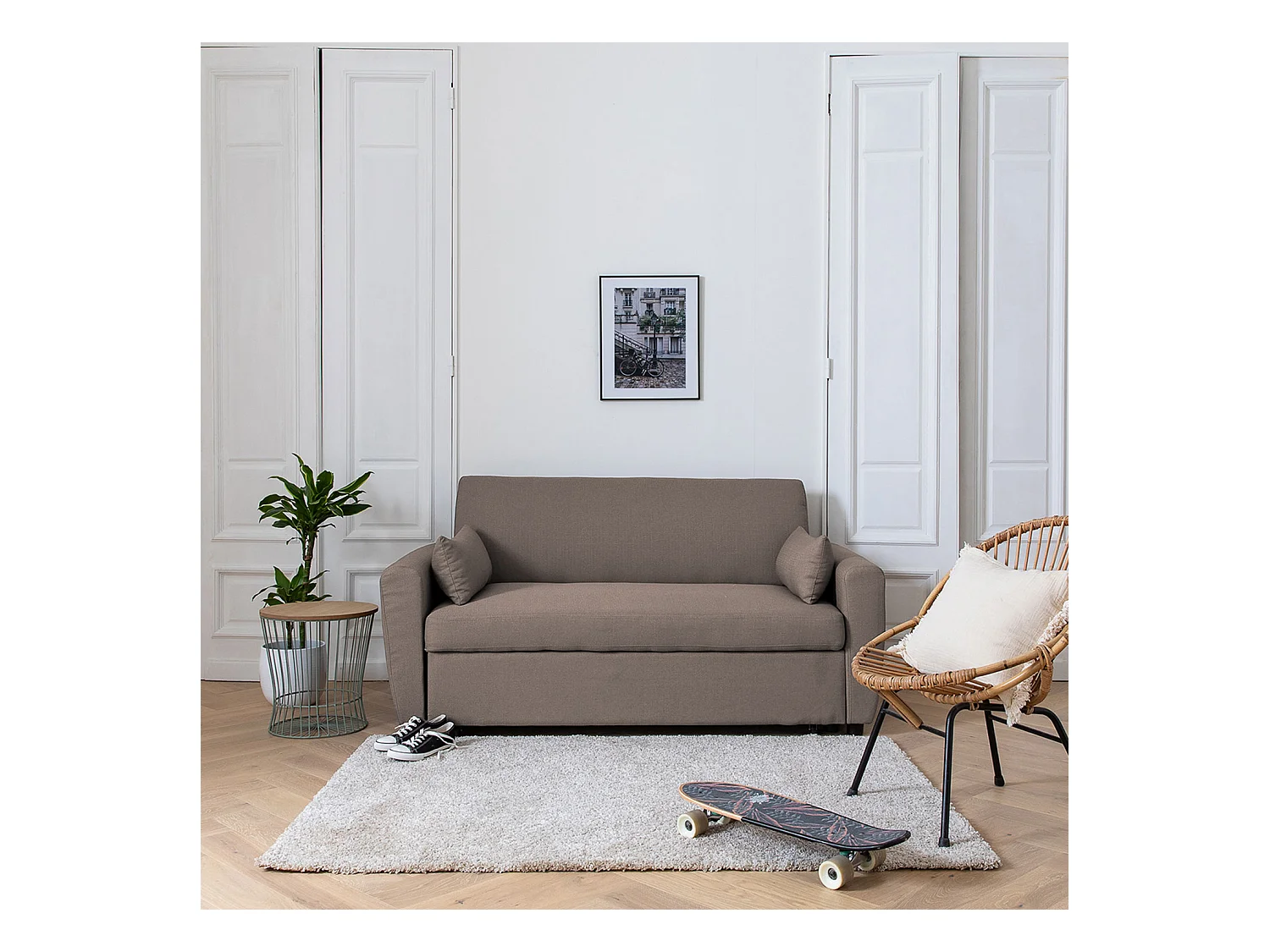 MATT 2 zits slaapbank in taupe