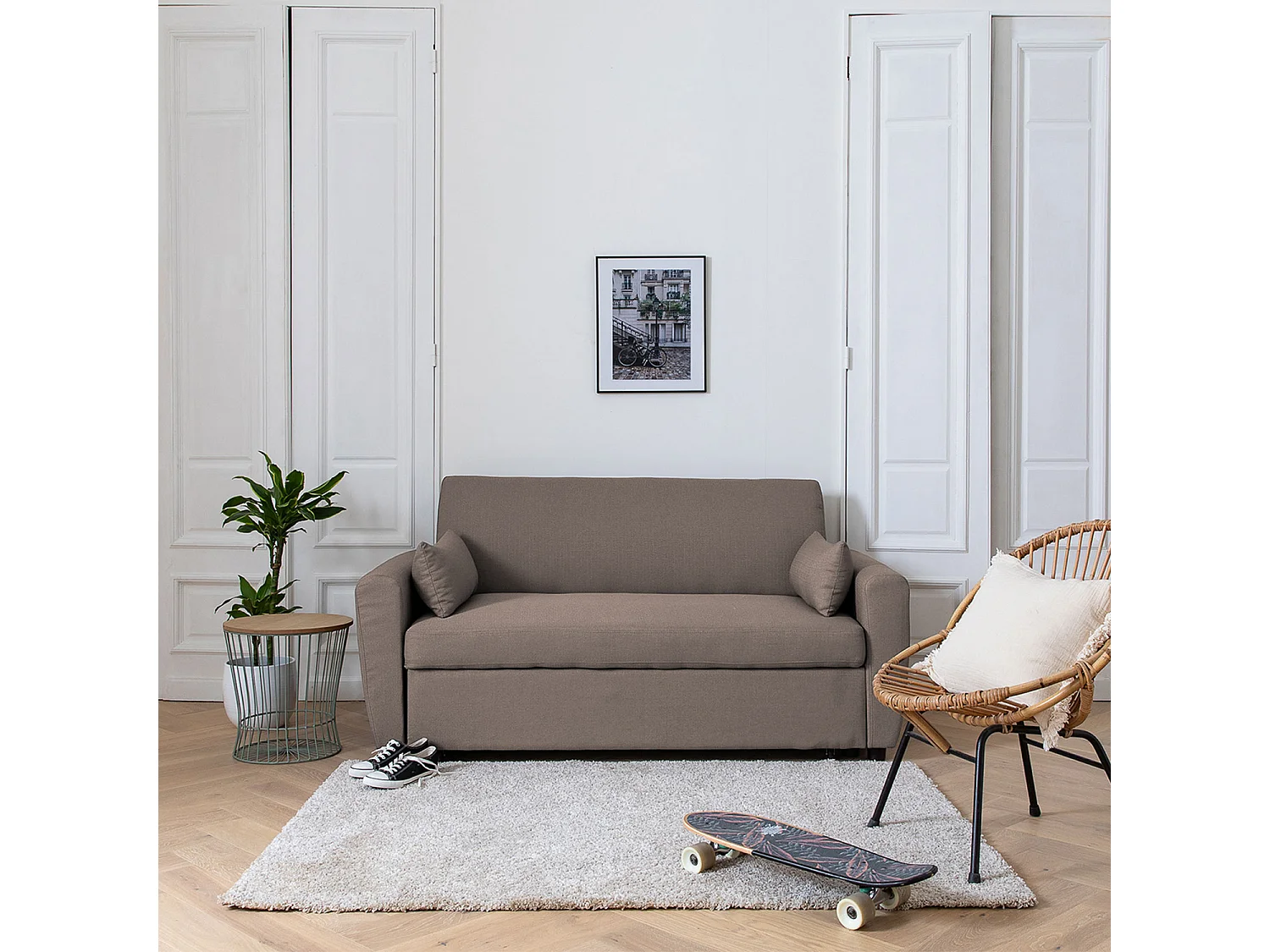 MATT 2 zits slaapbank in taupe