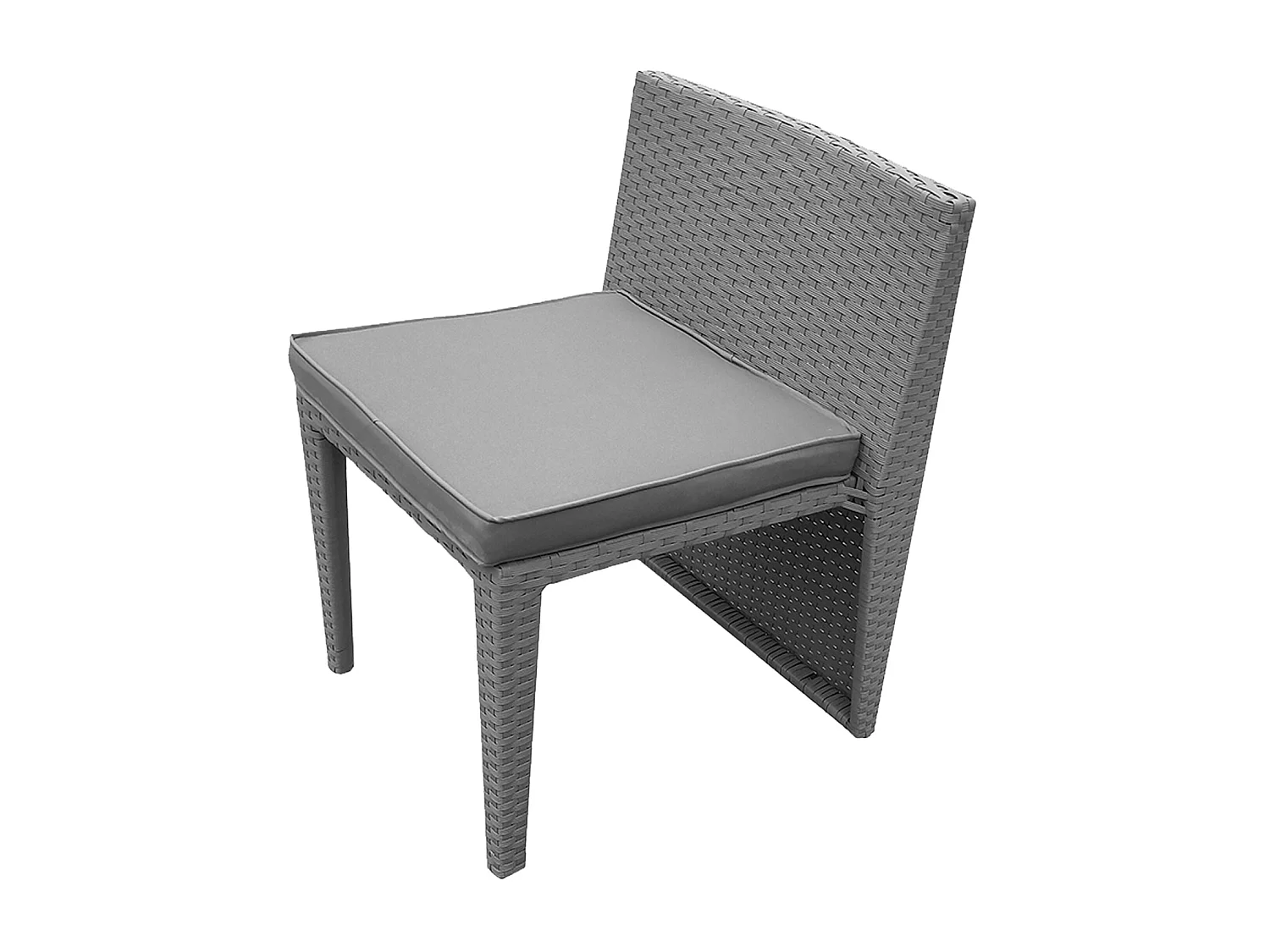 SANTORIN grijs gevlochten kunststof inbouw tuinmeubelen voor 2 - grijze kussens