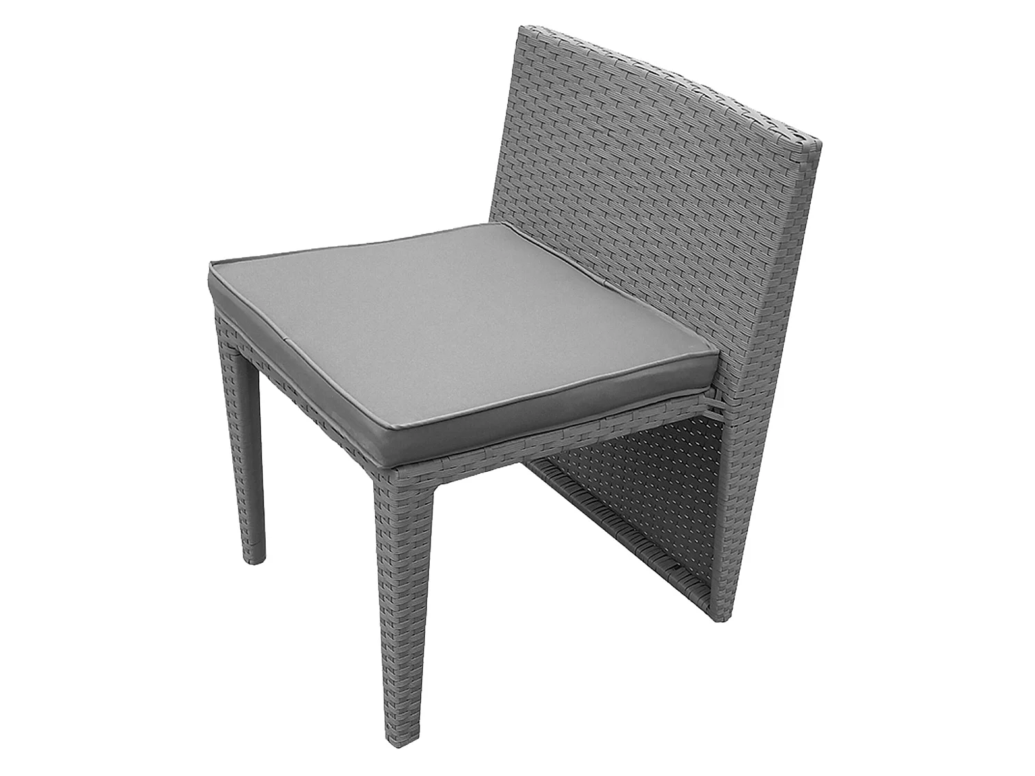 SANTORIN grijs gevlochten kunststof inbouw tuinmeubelen voor 2 - grijze kussens