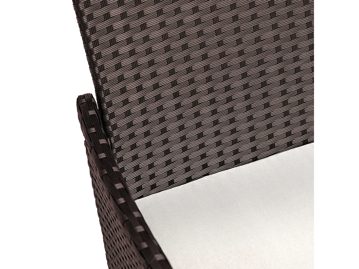 Salon de jardin CORFOU en résine tressée marron 4 places - coussins beige - HAPPY GARDEN