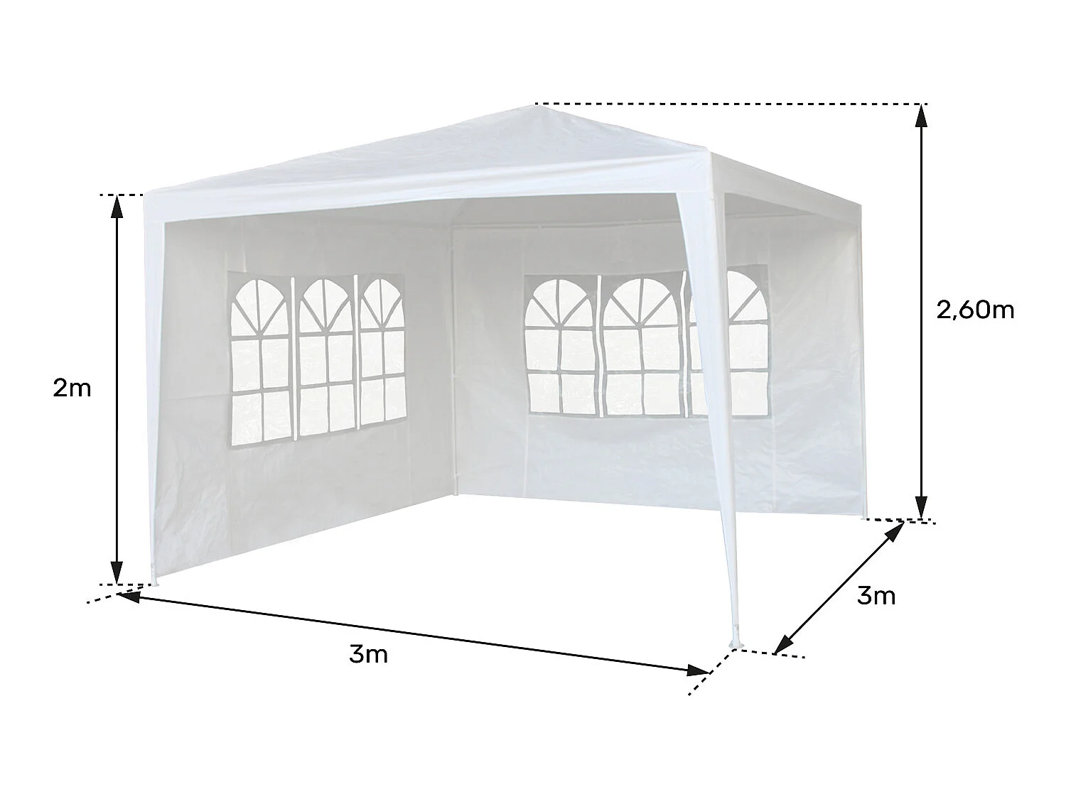 Tente de réception 3 × 3m TRAMONTANE - HAPPY GARDEN