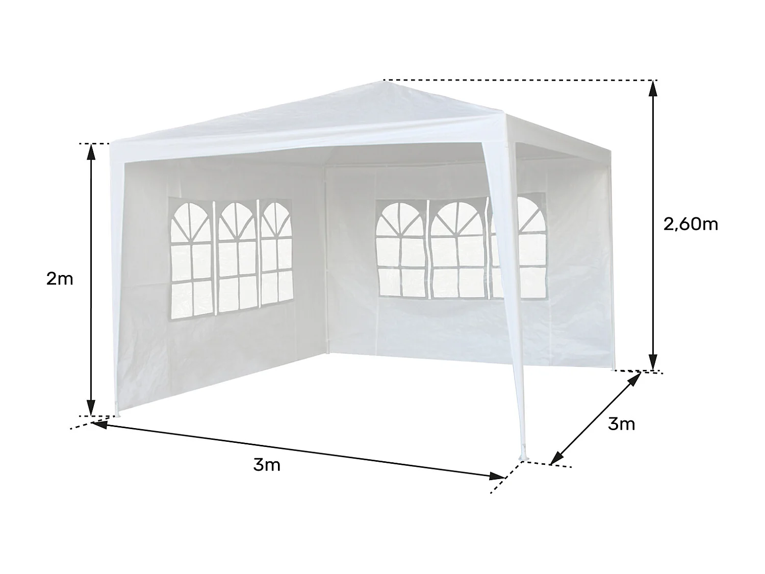 Ontvangsttent 3 × 3m TRAMONTANE