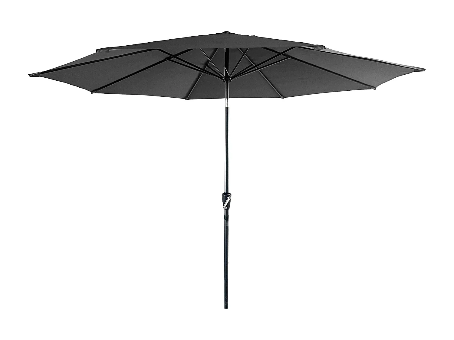 Parasol droit HAPUNA rond 3,30m de diamètre gris - HAPPY GARDEN