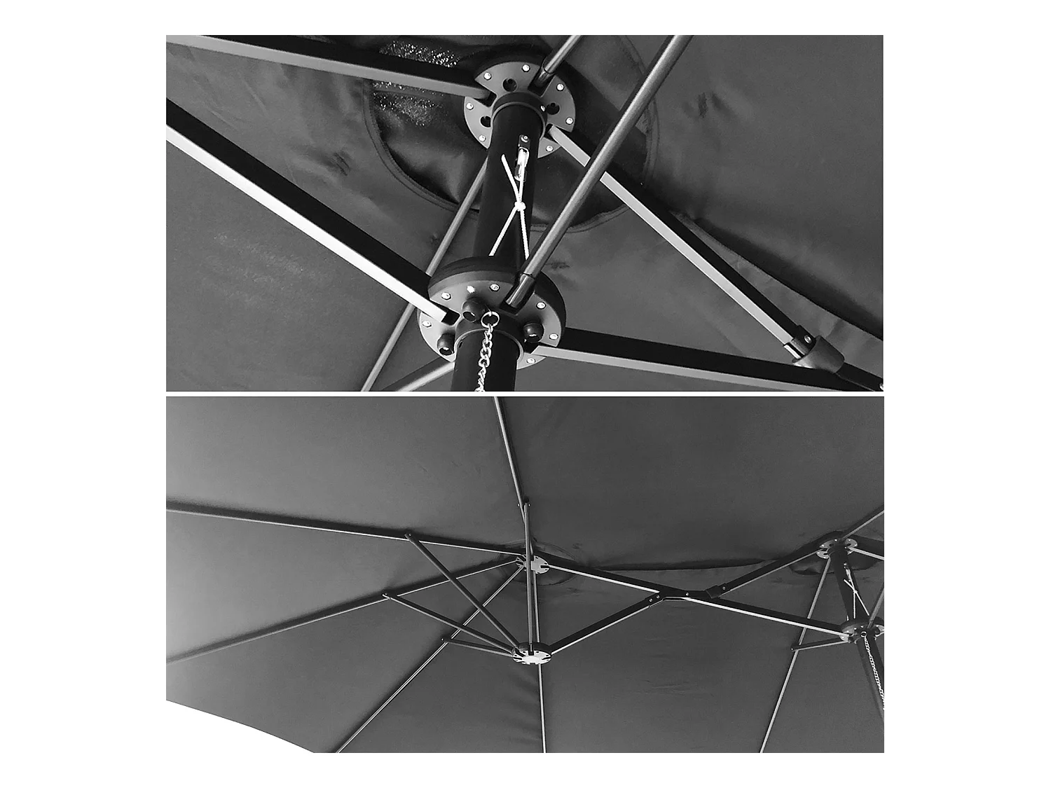 Doppelter Sonnenschirm 2,7x4,6m LINAI grau