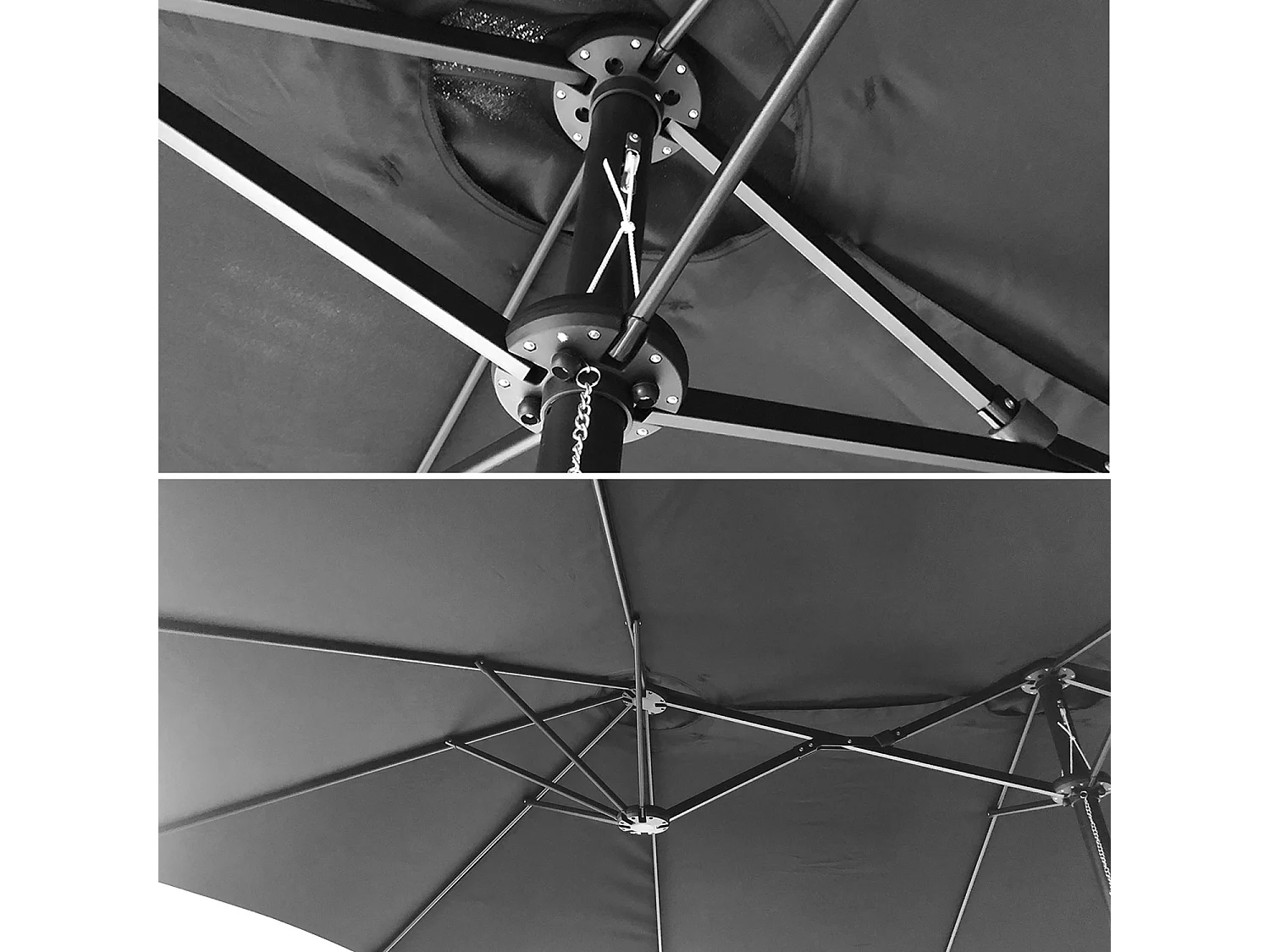 Dubbele parasol 2,7x4,6m LINAI grijs