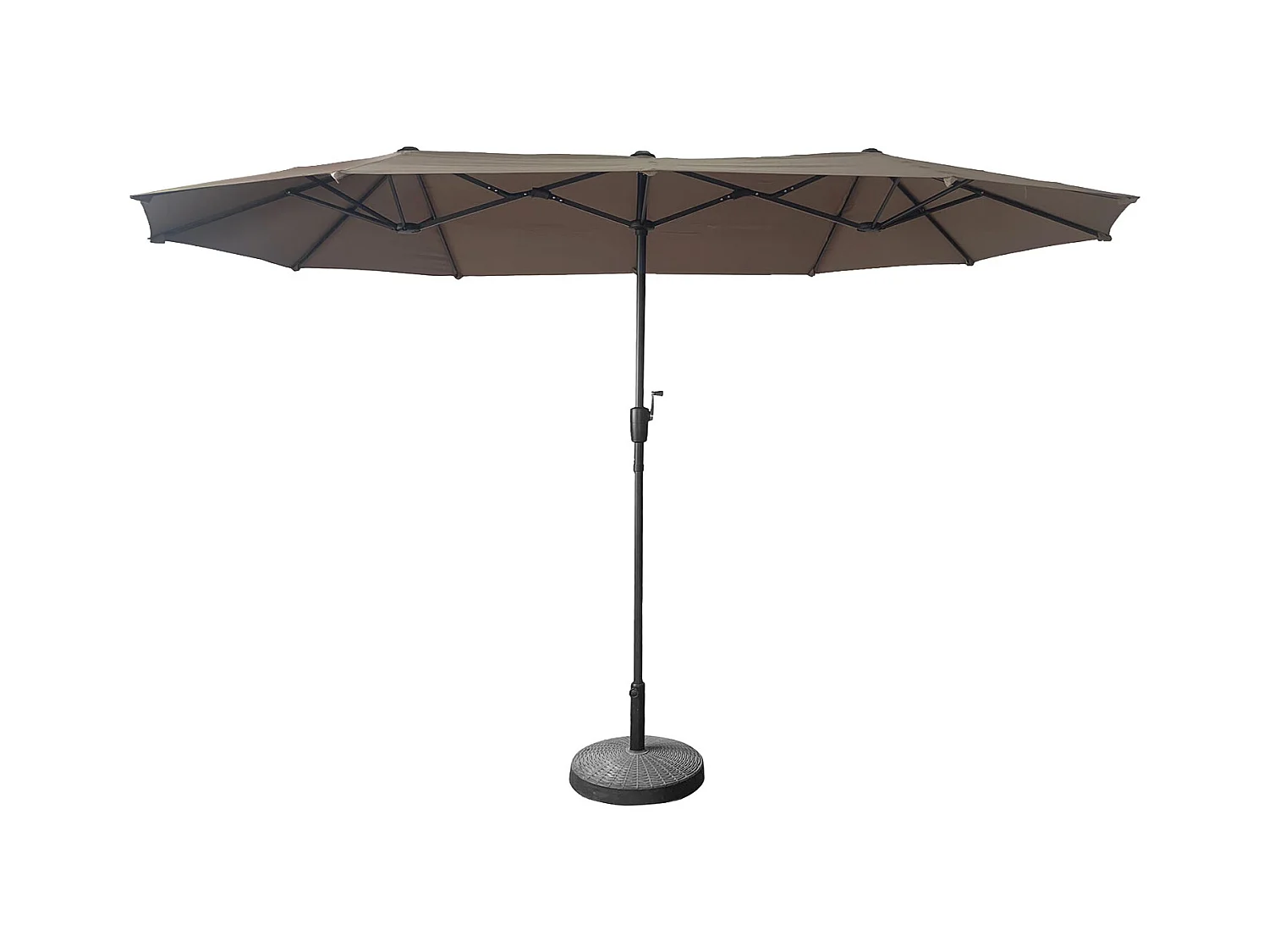 Parasol double 2x4m LINAI taupe - HAPPY GARDEN
