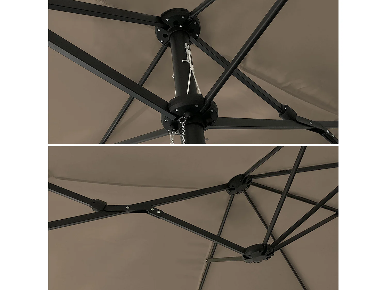 Dubbele parasol 2x4m LINAI taupe