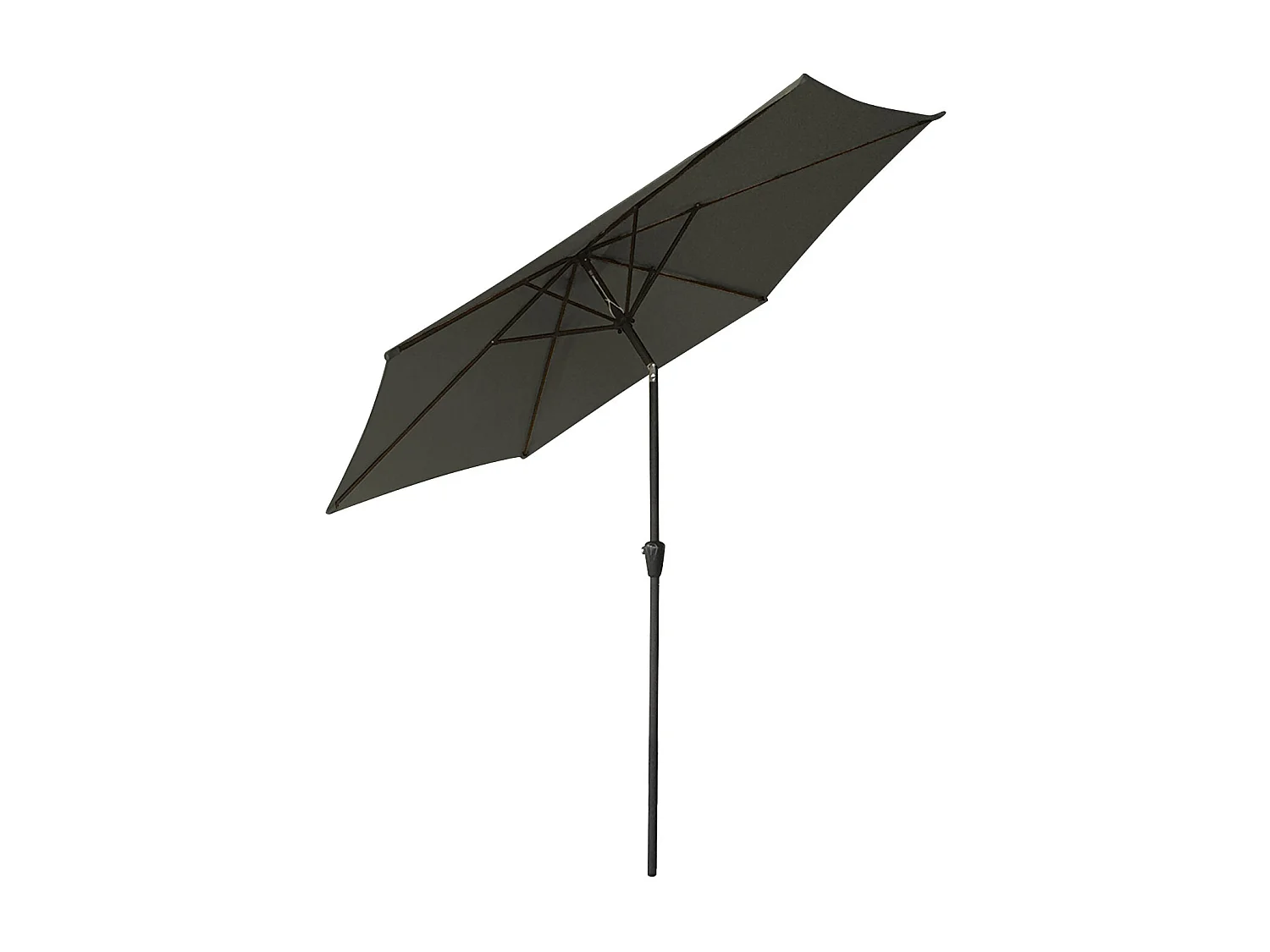 Parasol droit HAPUNA rond 2,70m de diamètre gris - HAPPY GARDEN