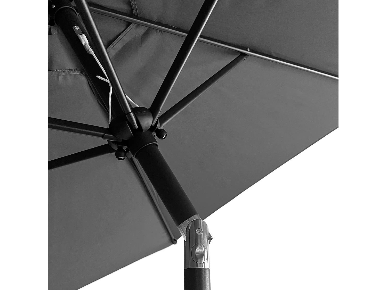 HAPUNA rechte ronde parasol 2,70m diameter grijs