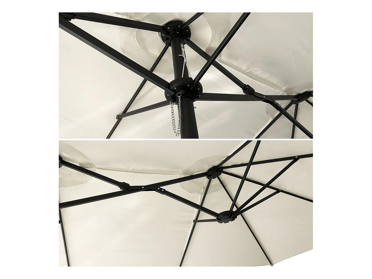 Dubbele parasol 2,7x4,6m LINAI beige