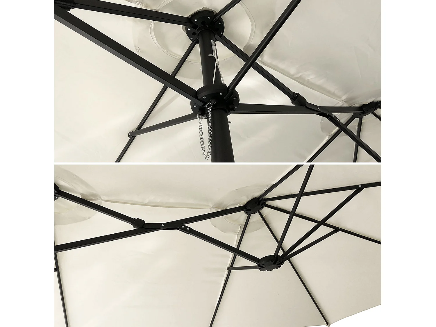 Parasol double 2,7x4,6m LINAI beige - HAPPY GARDEN