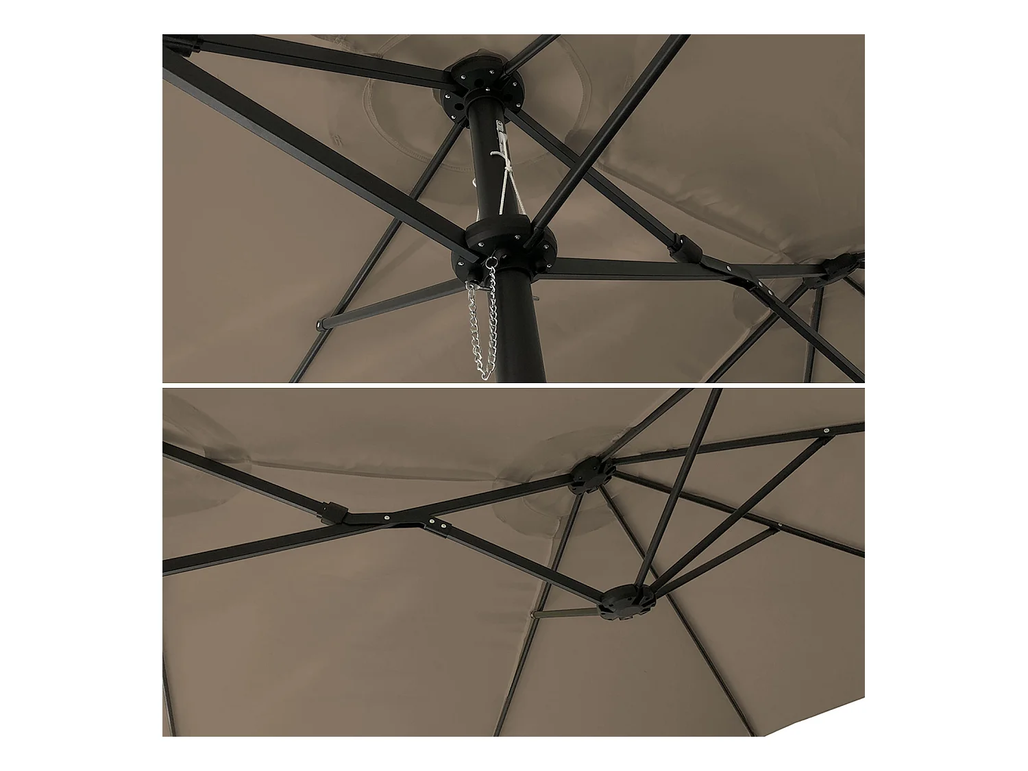 Dubbele parasol 2,7x4,6m LINAI taupe