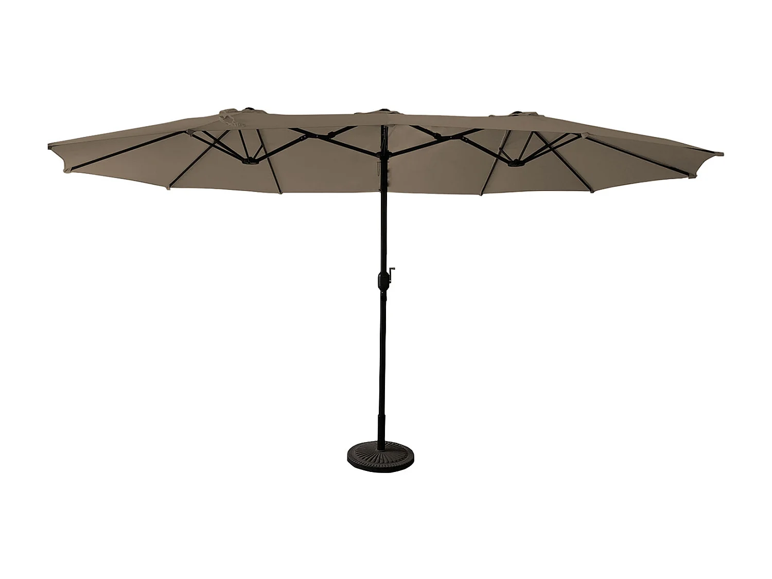 Parasol double 2,7x4,6m LINAI taupe - HAPPY GARDEN