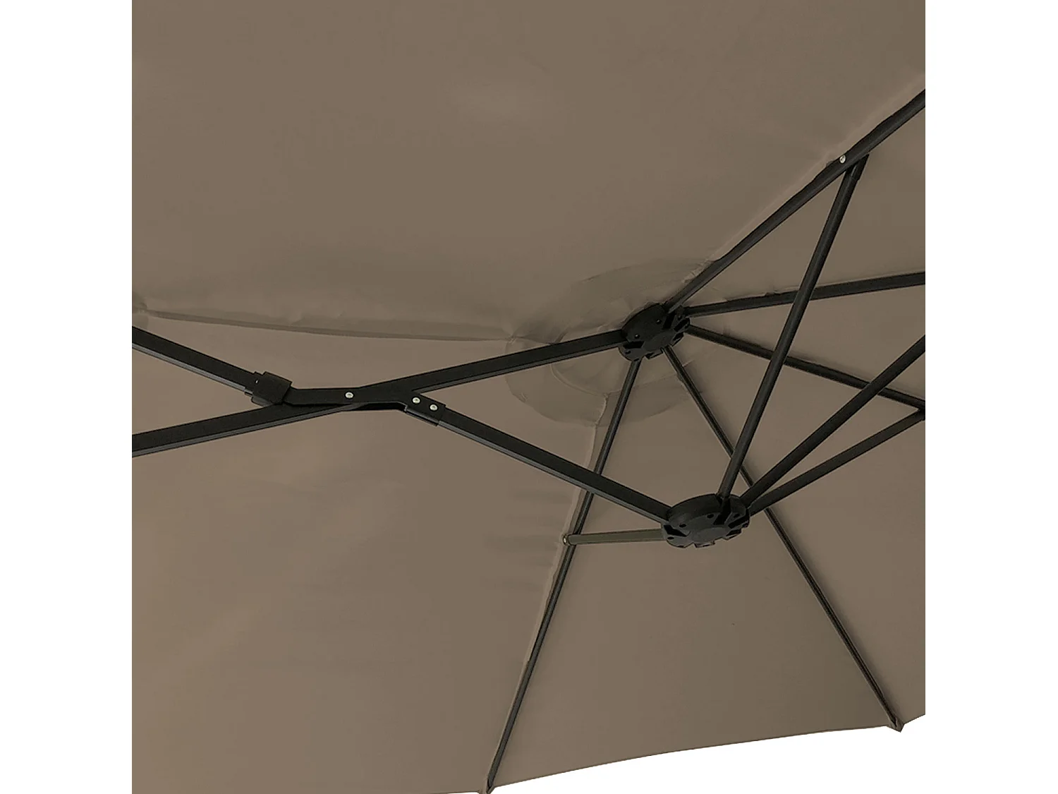 Parasol double 2,7x4,6m LINAI taupe - HAPPY GARDEN