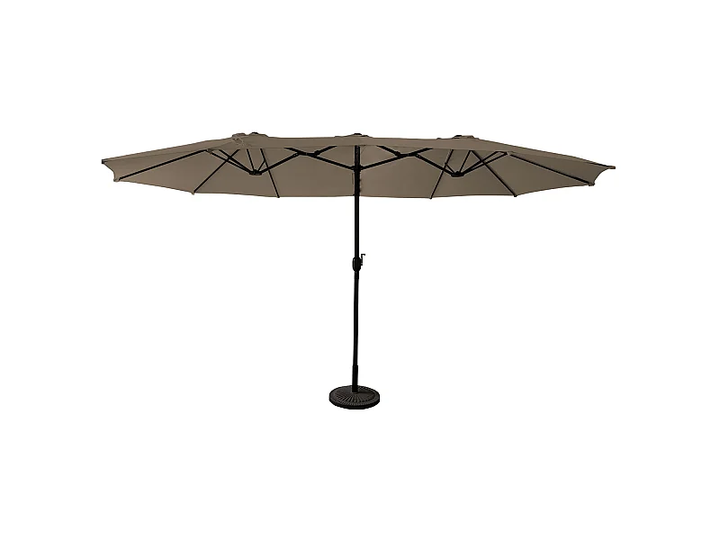 Parasol double 2,7x4,6m LINAI taupe - HAPPY GARDEN