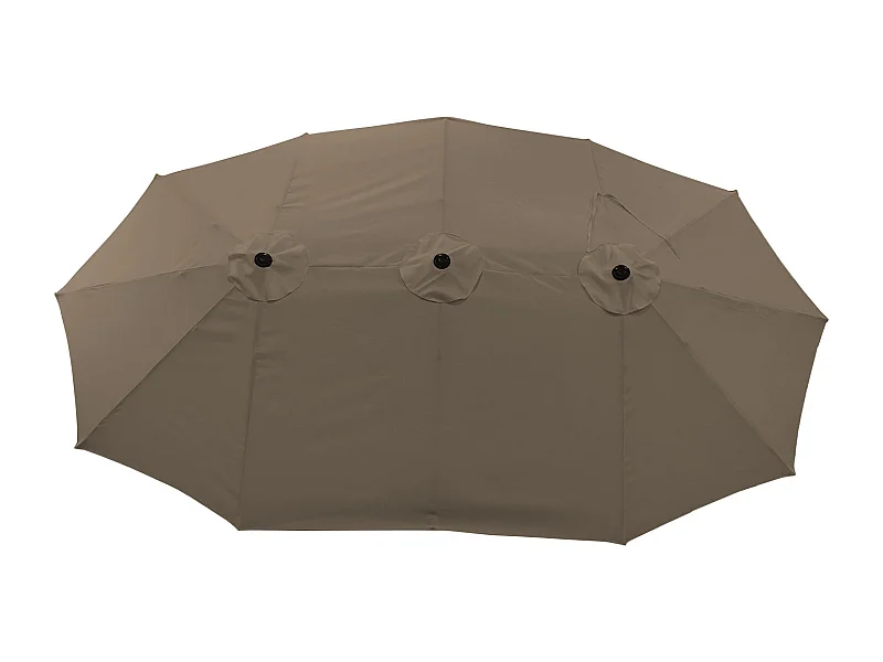 Parasol double 2,7x4,6m LINAI taupe - HAPPY GARDEN