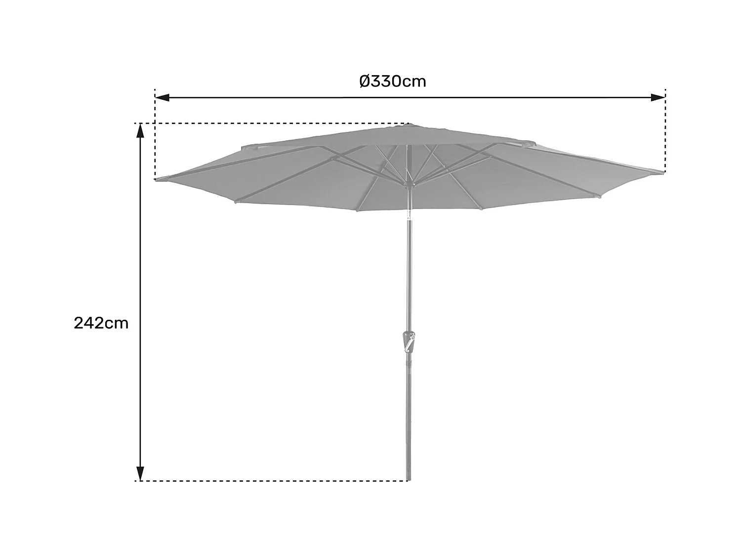 Gerader Sonnenschirm HAPUNA rund 3,30m Durchmesser fuchsia
