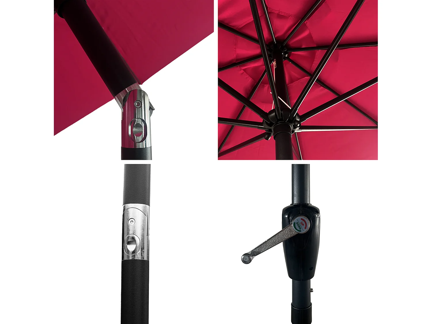 HAPUNA guarda-chuva recto redondo de 3,30m de diâmetro fúcsia