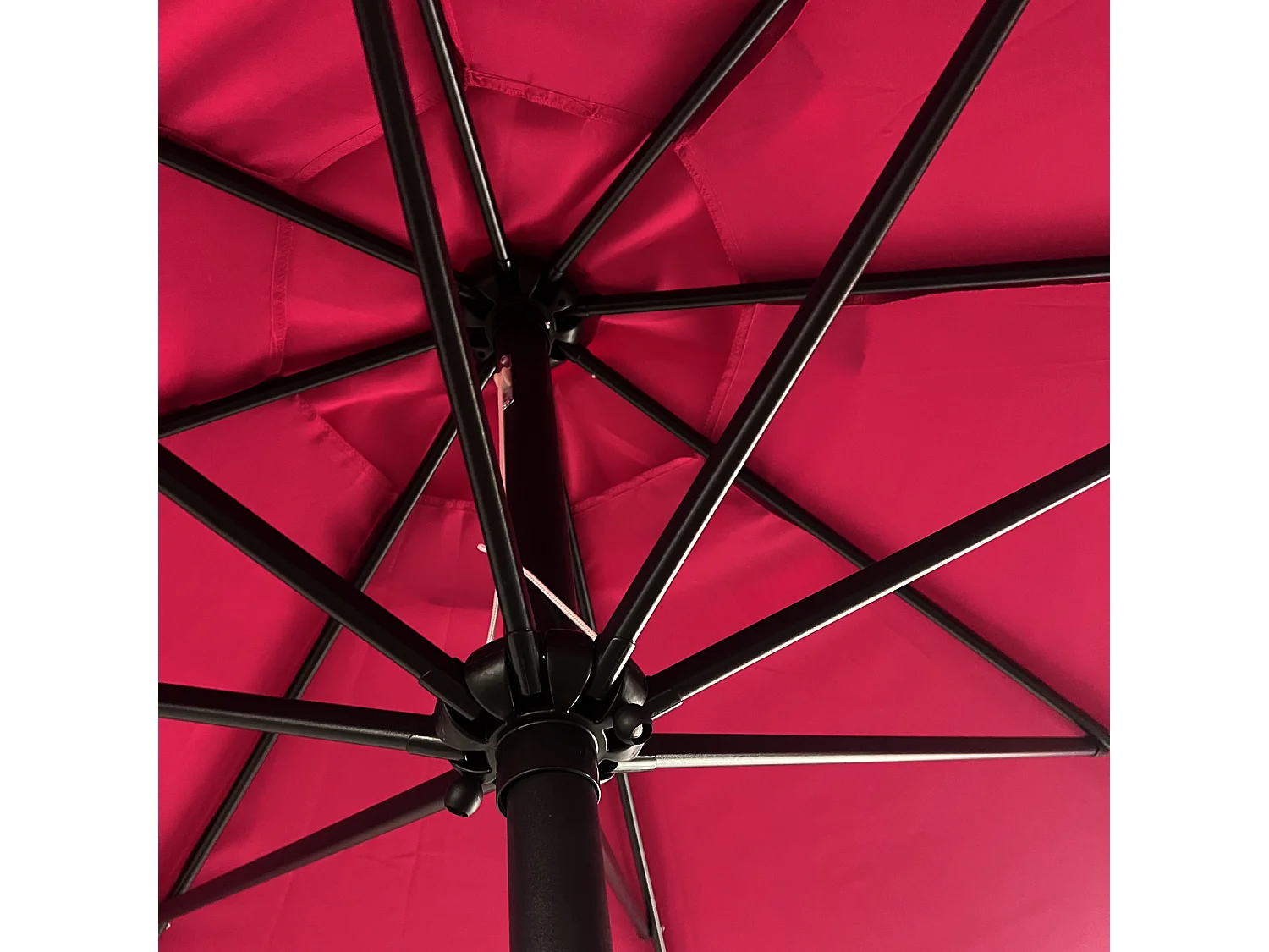 Parasol droit HAPUNA rond 3,30m de diamètre fuchsia - HAPPY GARDEN