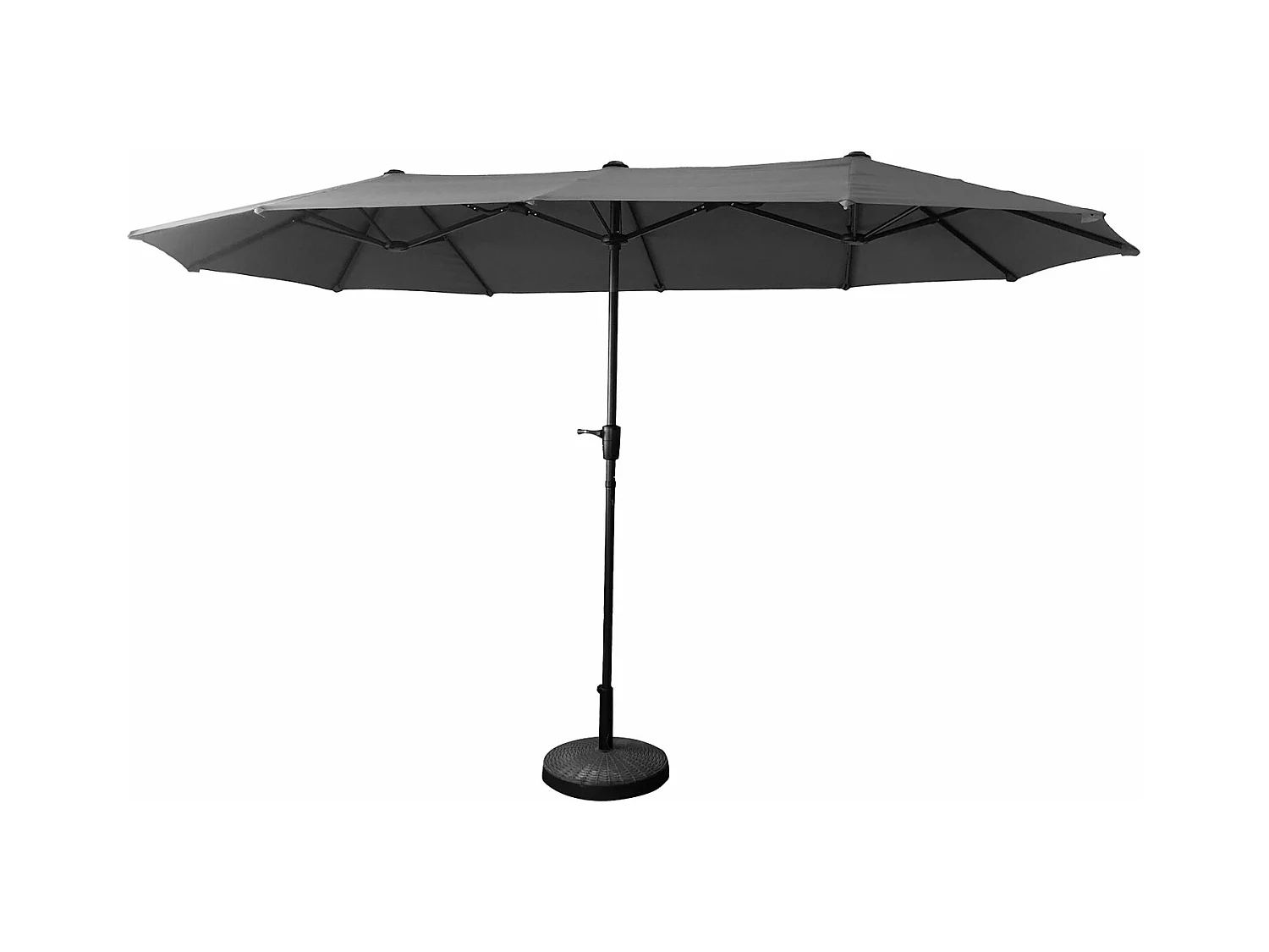 Parasol double 2x4m LINAI gris - HAPPY GARDEN