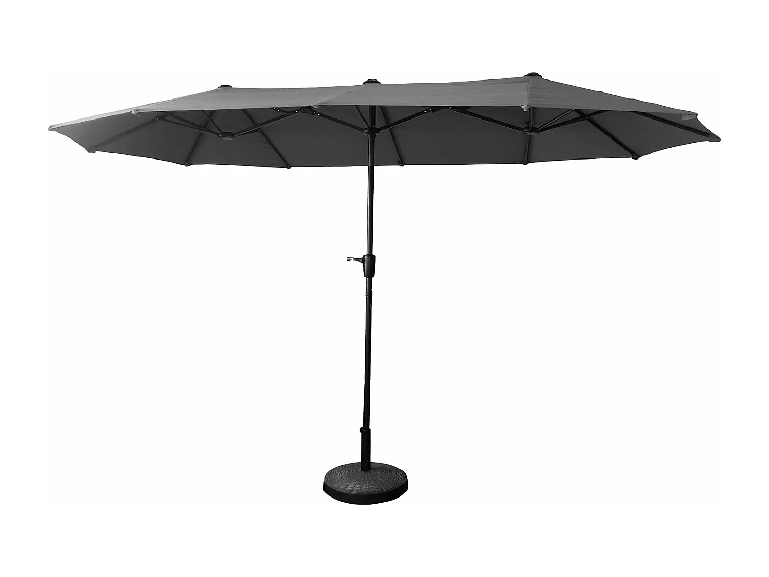 Parasol double 2x4m LINAI gris - HAPPY GARDEN