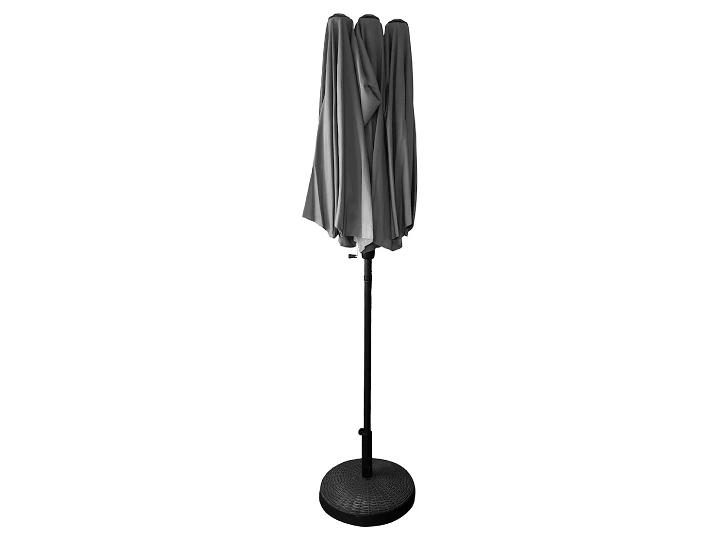 Parasol double 2x4m LINAI gris - HAPPY GARDEN