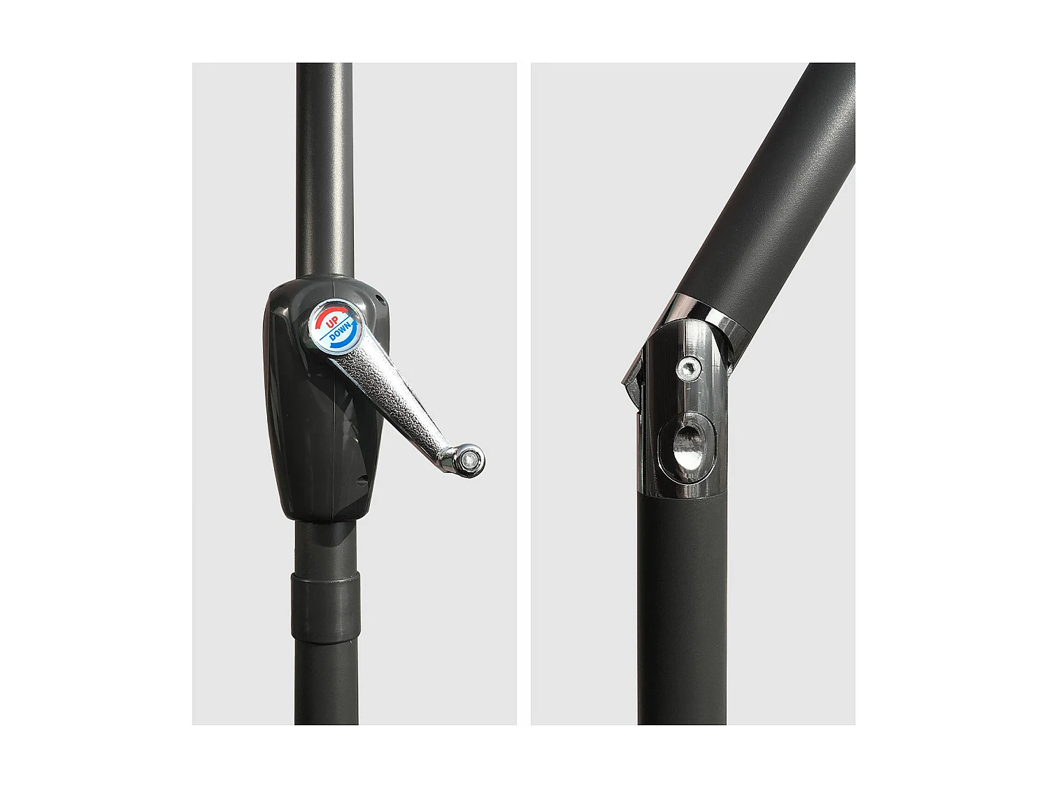 HAPUNA rechte ronde parasol 3,30m diameter zwart