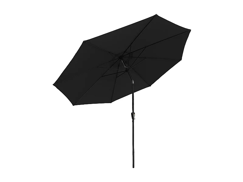 Parasol droit HAPUNA rond 3,30m de diamètre noir - HAPPY GARDEN