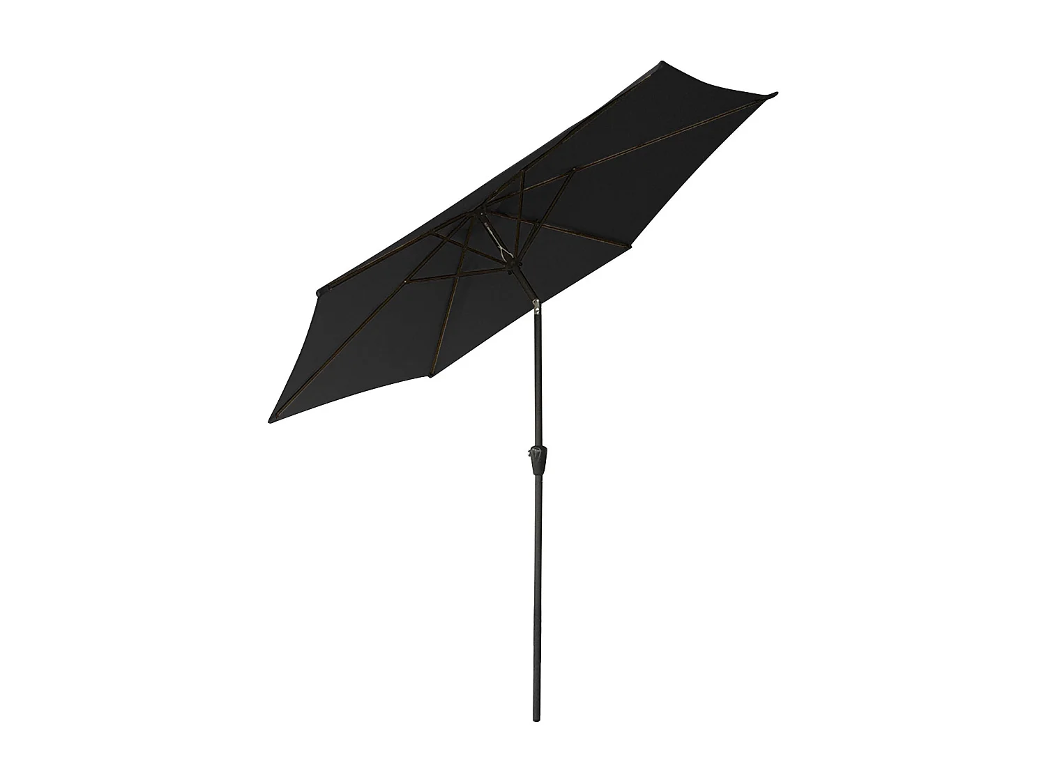 Parasol droit HAPUNA rond 2,70m de diamètre noir - HAPPY GARDEN