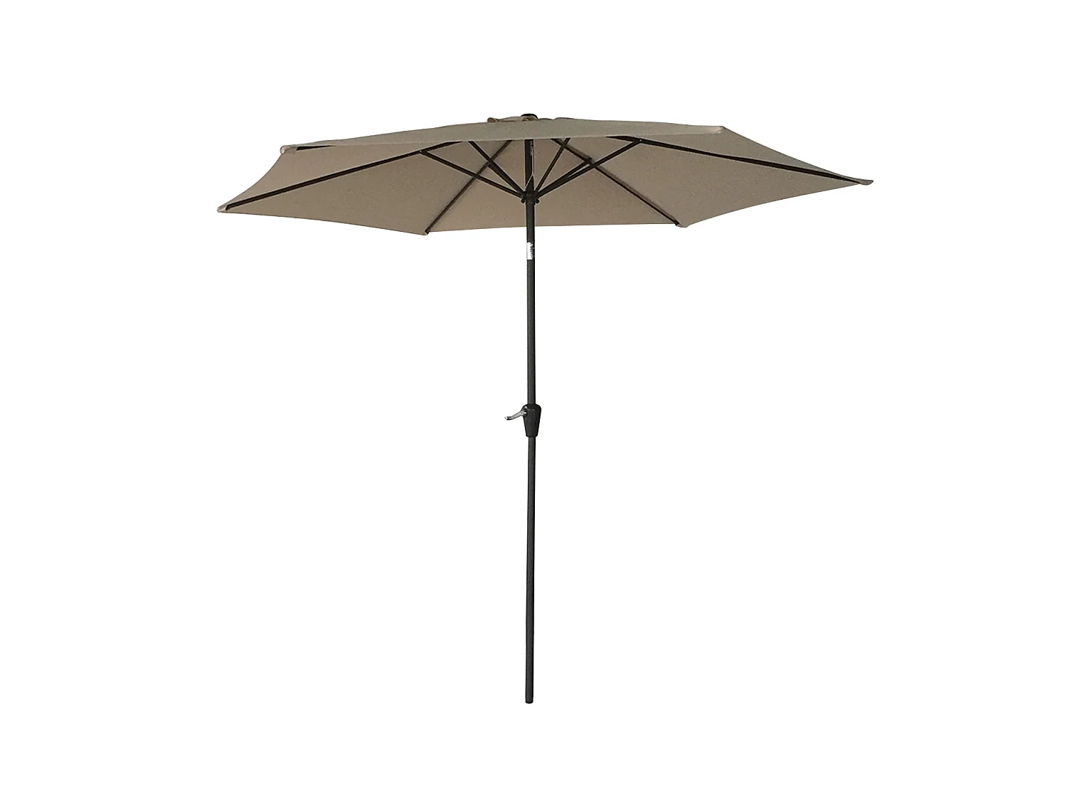 Parasol droit HAPUNA rond 2,70m de diamètre taupe - HAPPY GARDEN