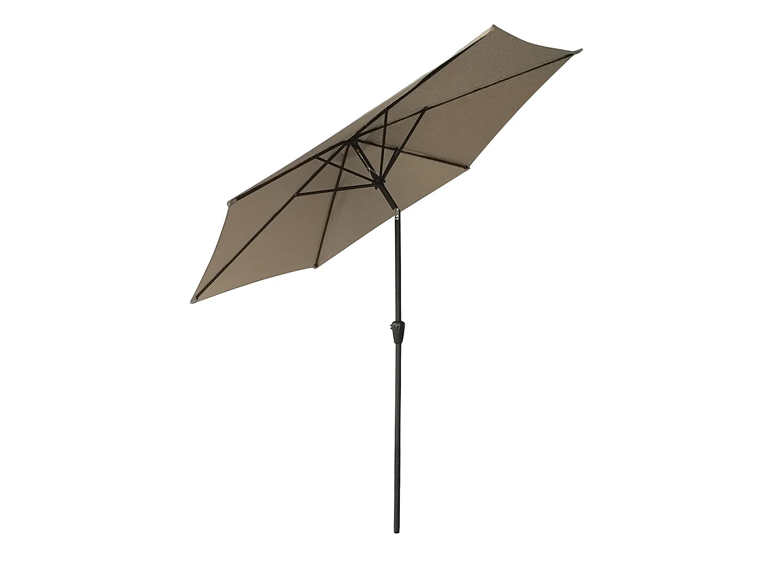 Parasol droit HAPUNA rond 2,70m de diamètre taupe - HAPPY GARDEN
