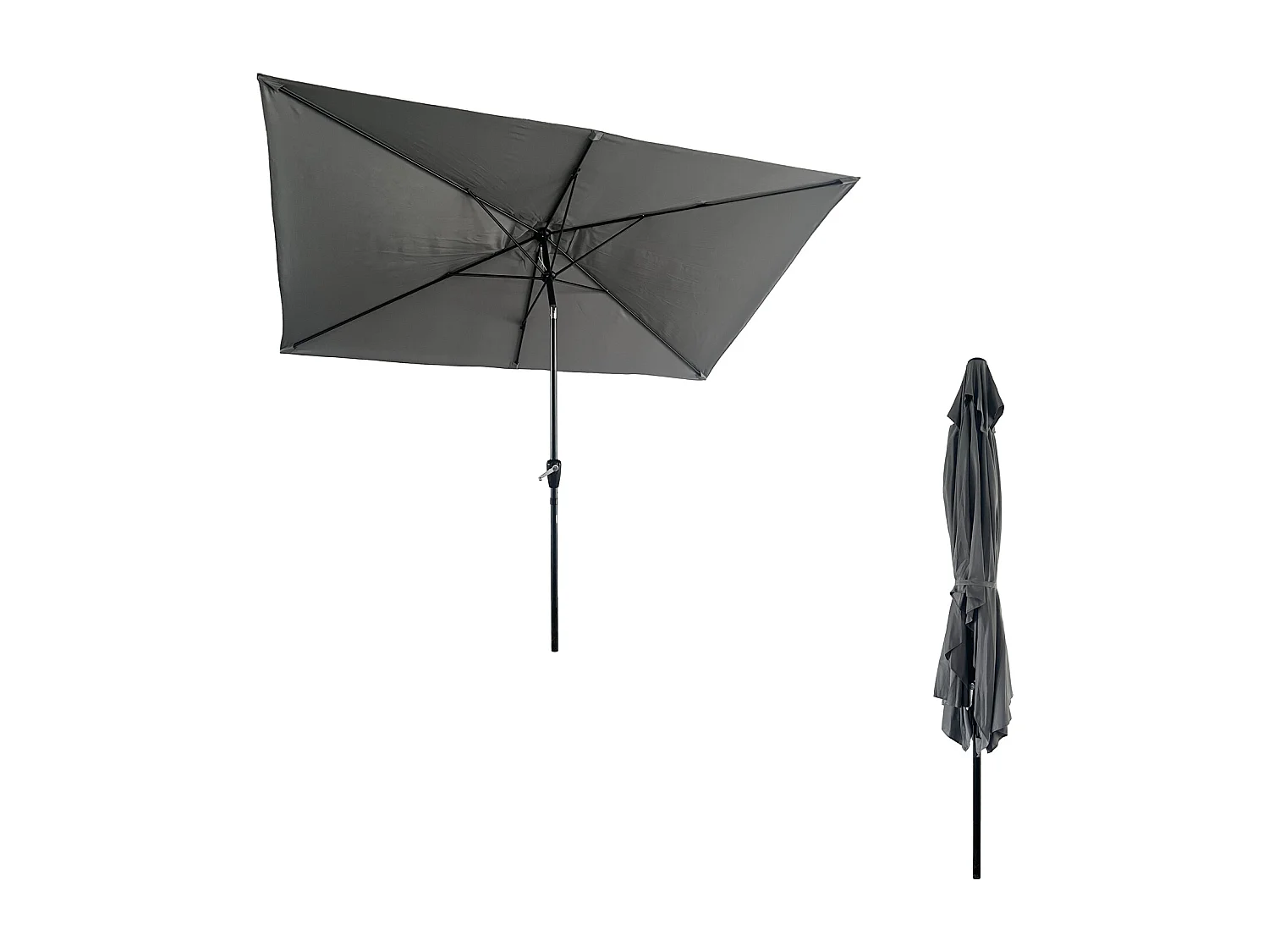 HAPUNA rechthoekige rechte parasol 2x3m grijs